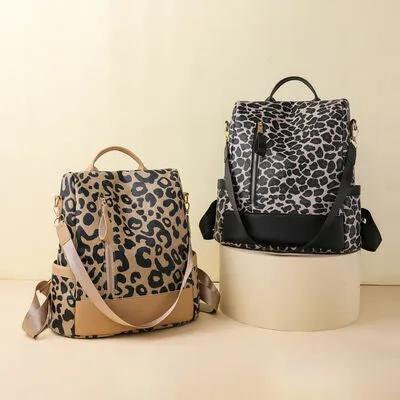 Hazel Blues® |  Leopard PU Leather Backpack Bag