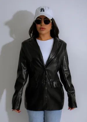 HDJ32220AP - FAUX LEATHER BLAZER
