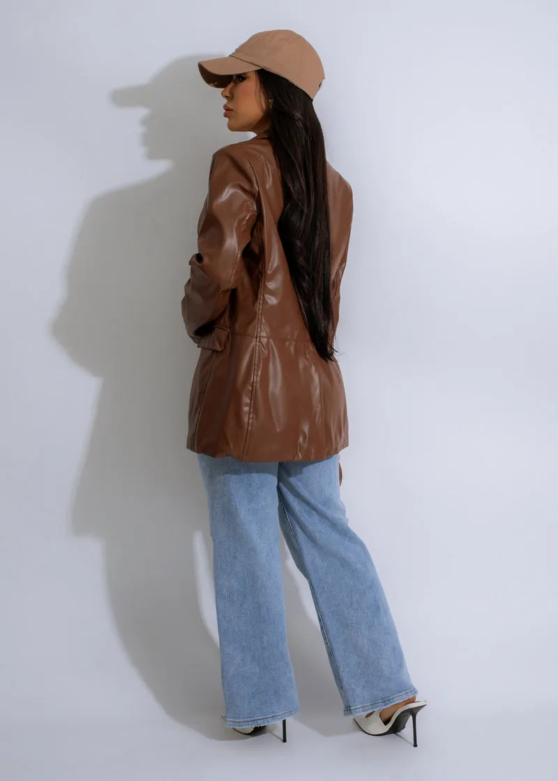 HDJ32220AP - FAUX LEATHER BLAZER