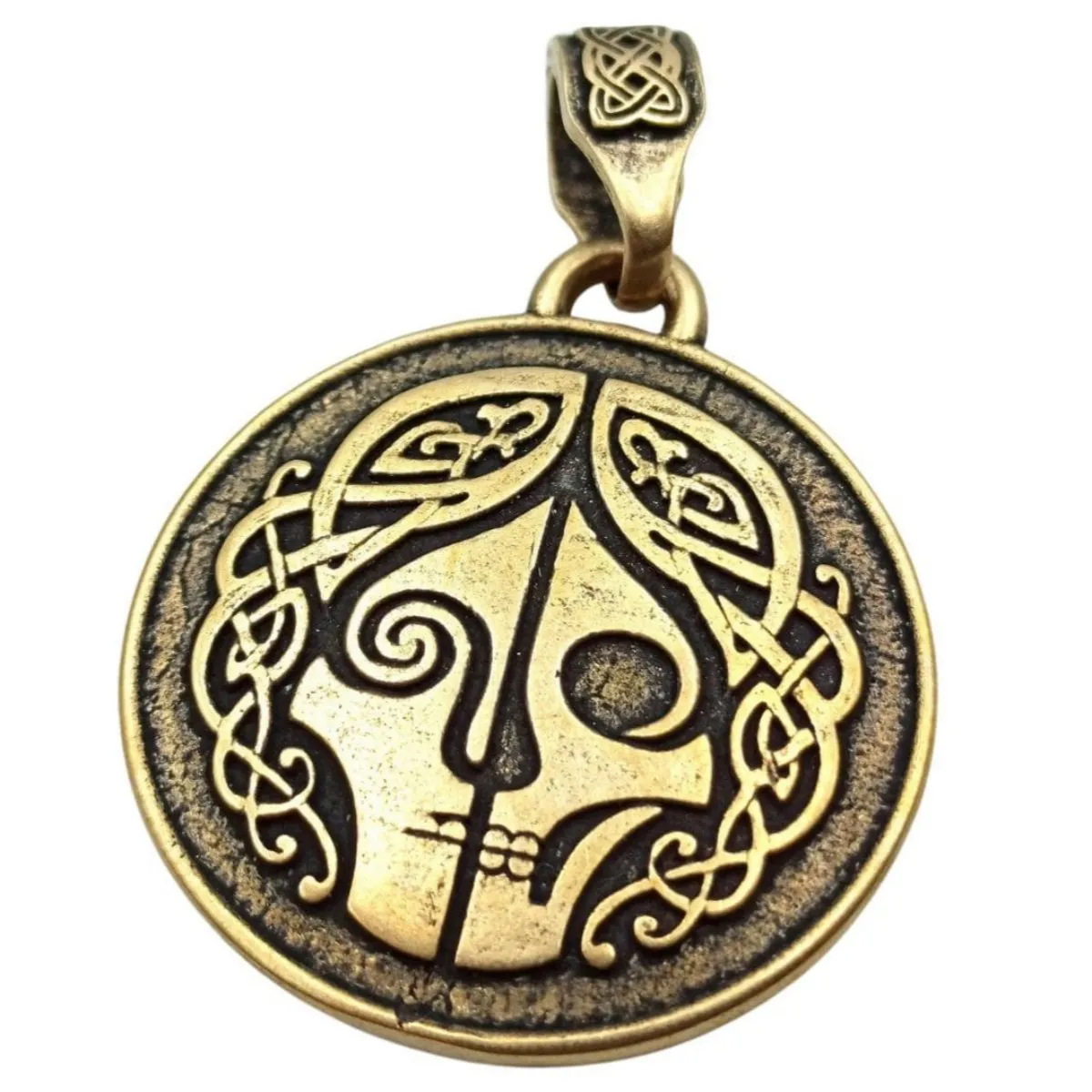 Hel goddess bronze pendant