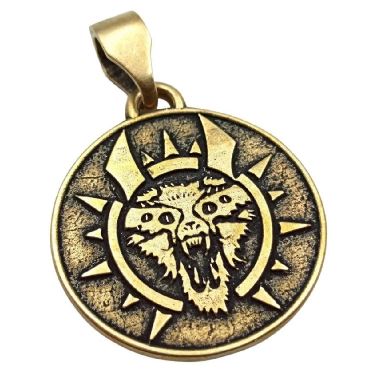 Hel goddess bronze pendant