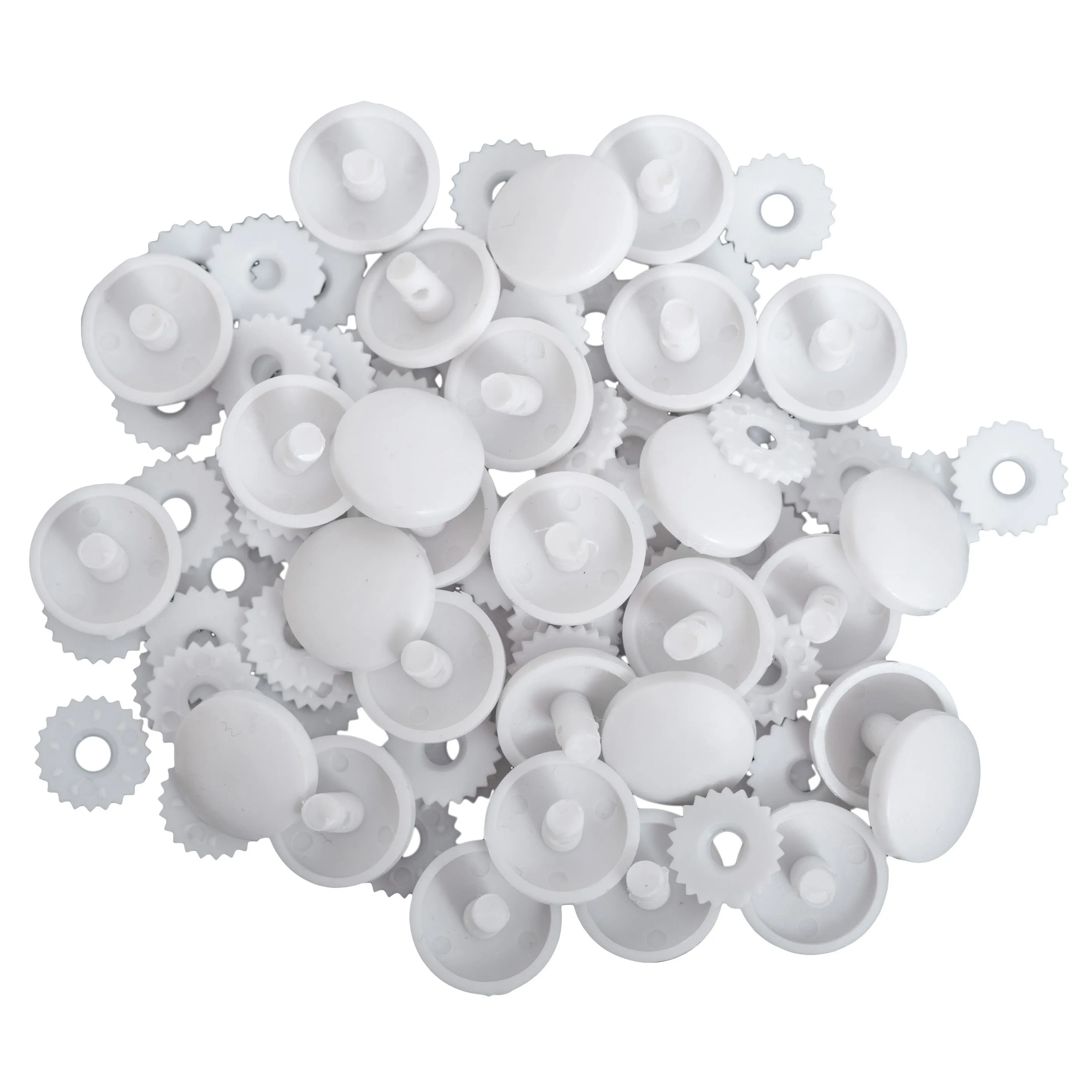 Hemline Self Cover Nylon White Buttons  - 38mm x 10