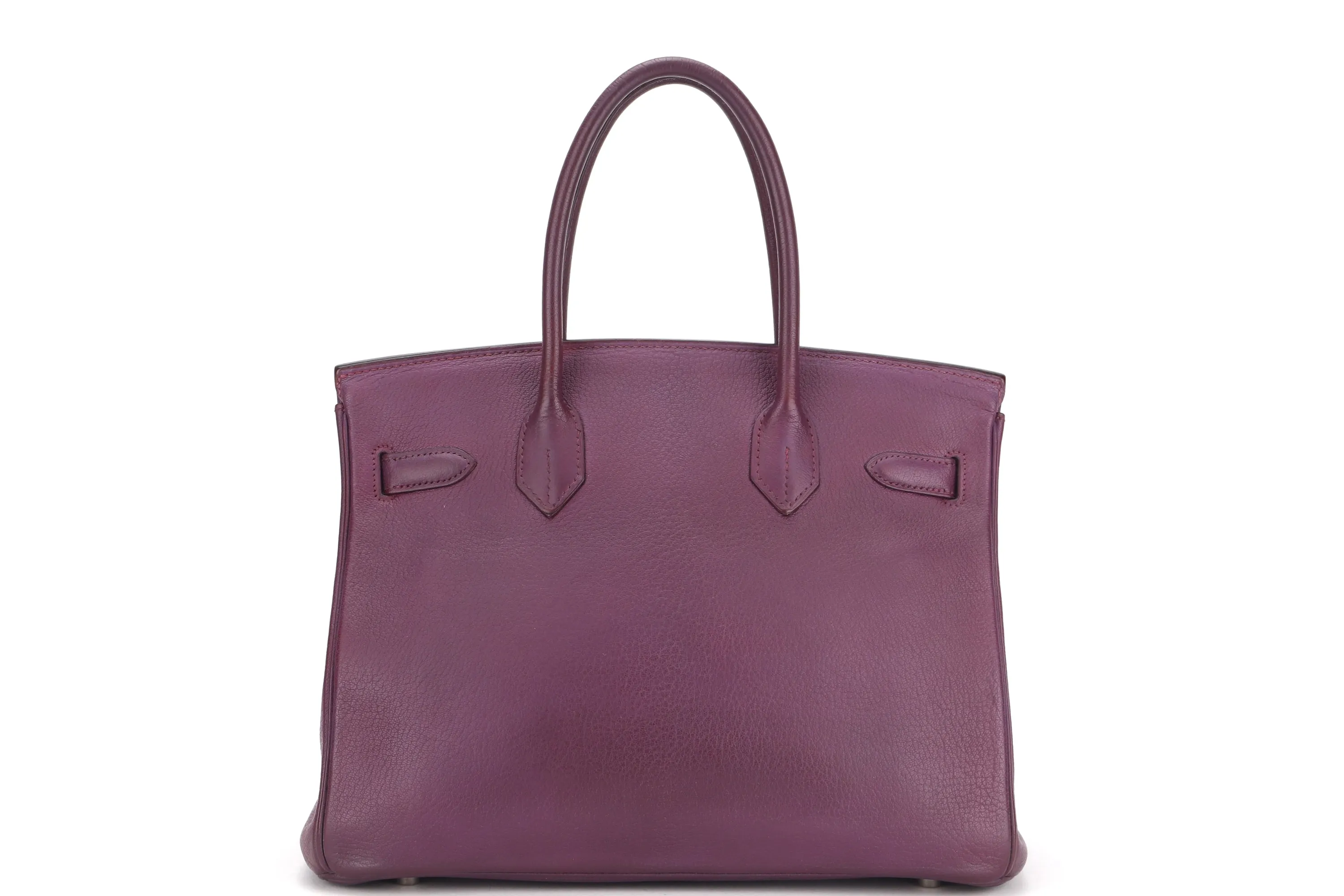 HERMES BIRKIN 30 (STAMP I) CASSIS CHEVRE MYSORE PALLADIUM HARDWARE, WITH 1 KEY, LOCK, RAINCOAT & DUST COVER
