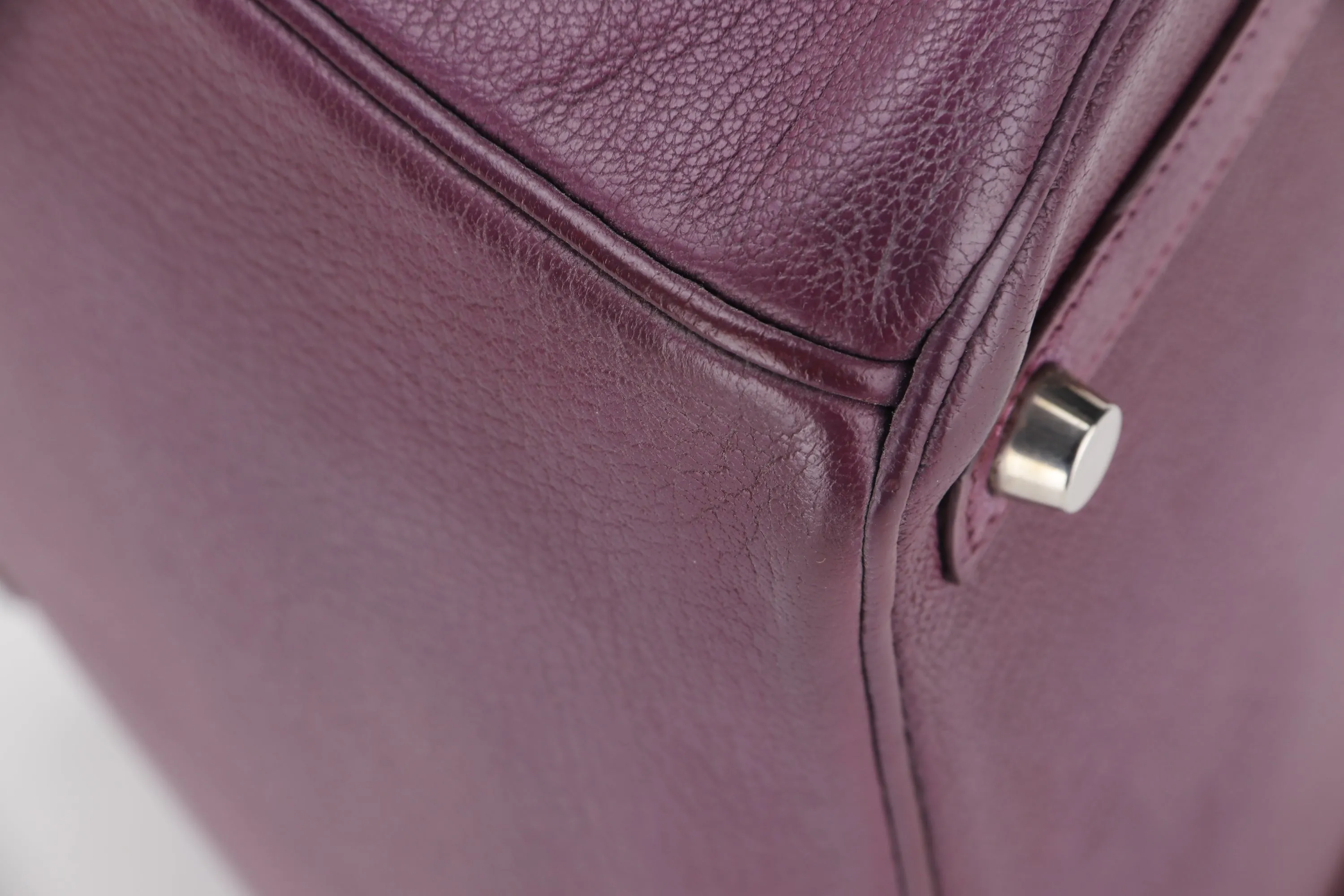 HERMES BIRKIN 30 (STAMP I) CASSIS CHEVRE MYSORE PALLADIUM HARDWARE, WITH 1 KEY, LOCK, RAINCOAT & DUST COVER