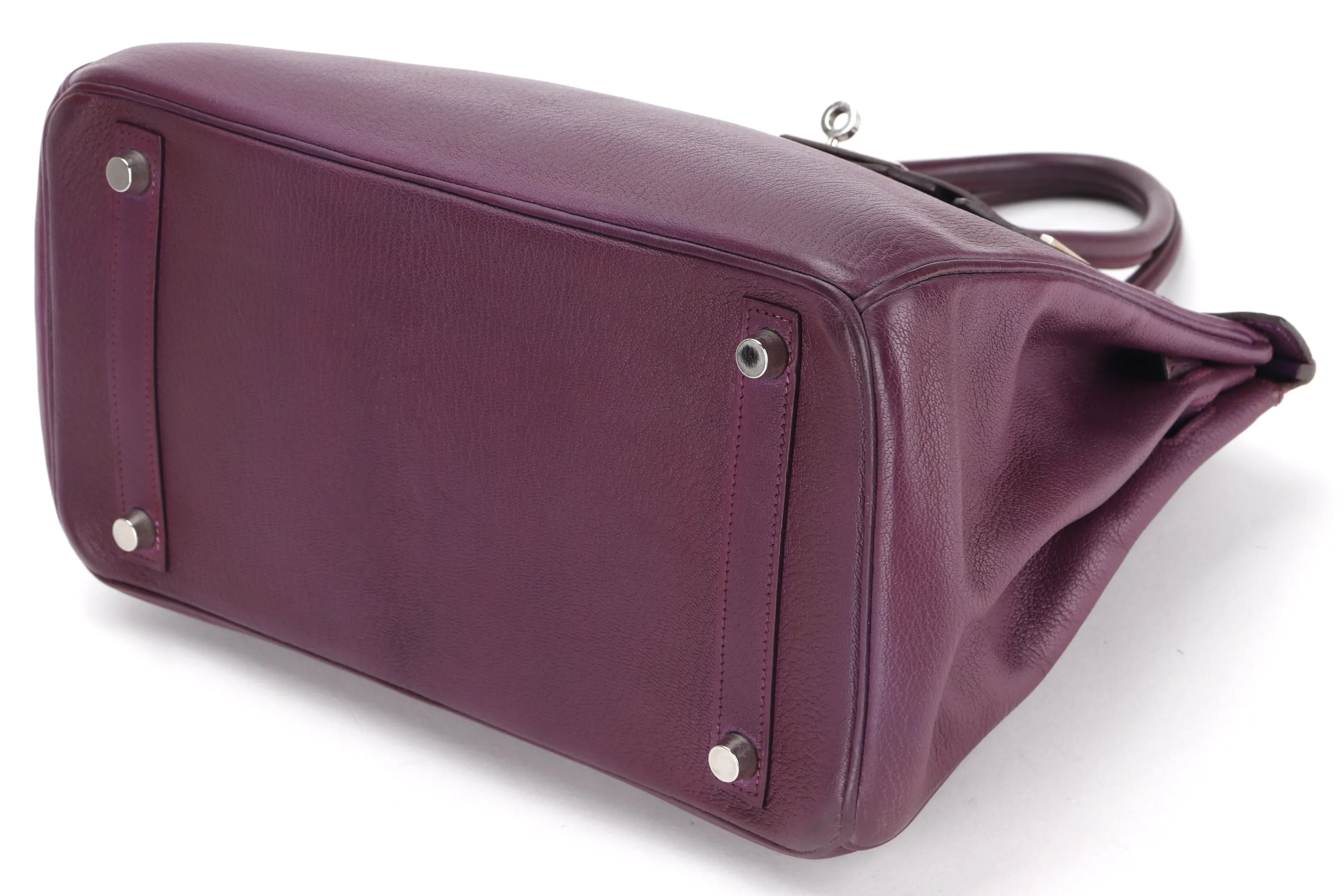 HERMES BIRKIN 30 (STAMP I) CASSIS CHEVRE MYSORE PALLADIUM HARDWARE, WITH 1 KEY, LOCK, RAINCOAT & DUST COVER