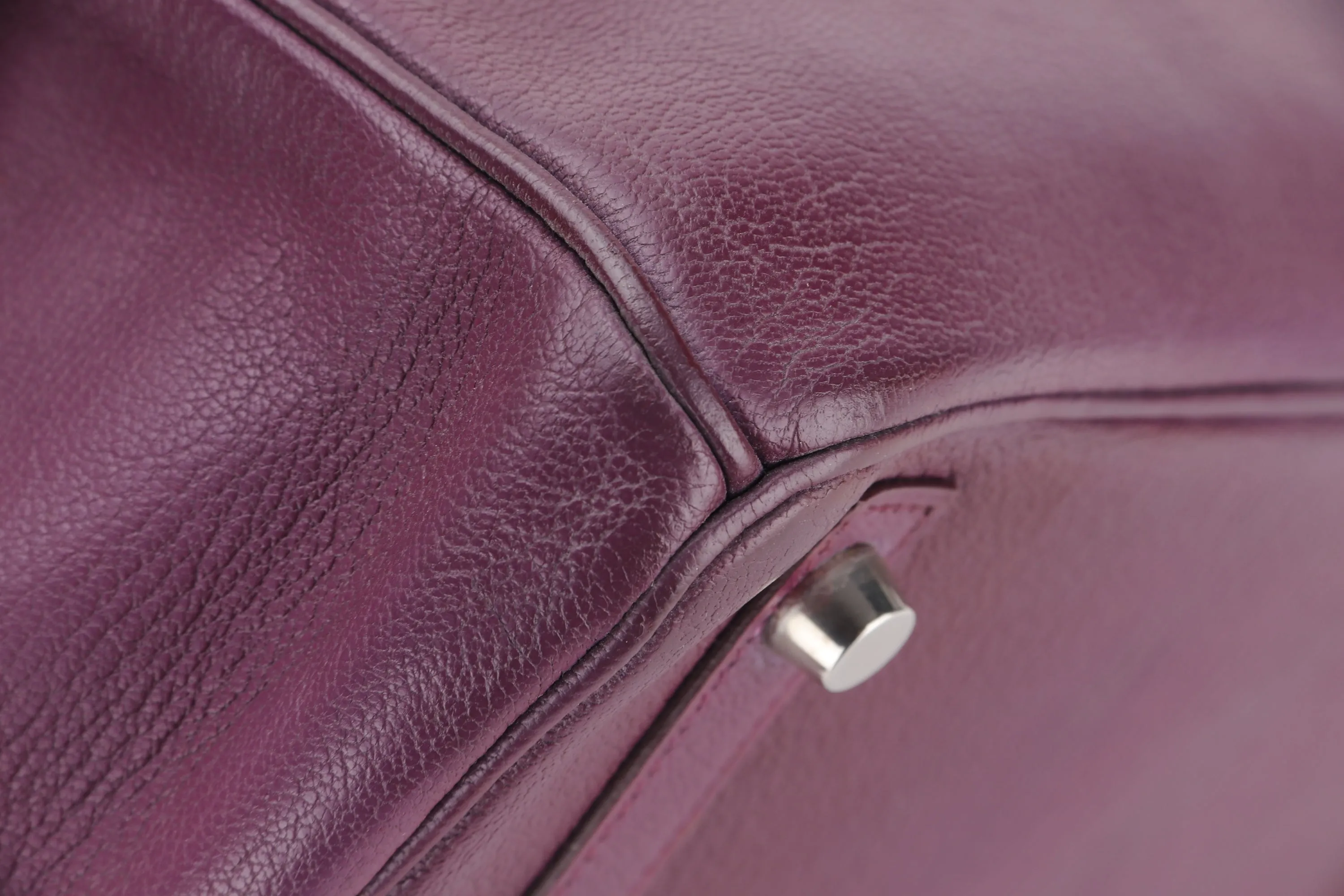 HERMES BIRKIN 30 (STAMP I) CASSIS CHEVRE MYSORE PALLADIUM HARDWARE, WITH 1 KEY, LOCK, RAINCOAT & DUST COVER