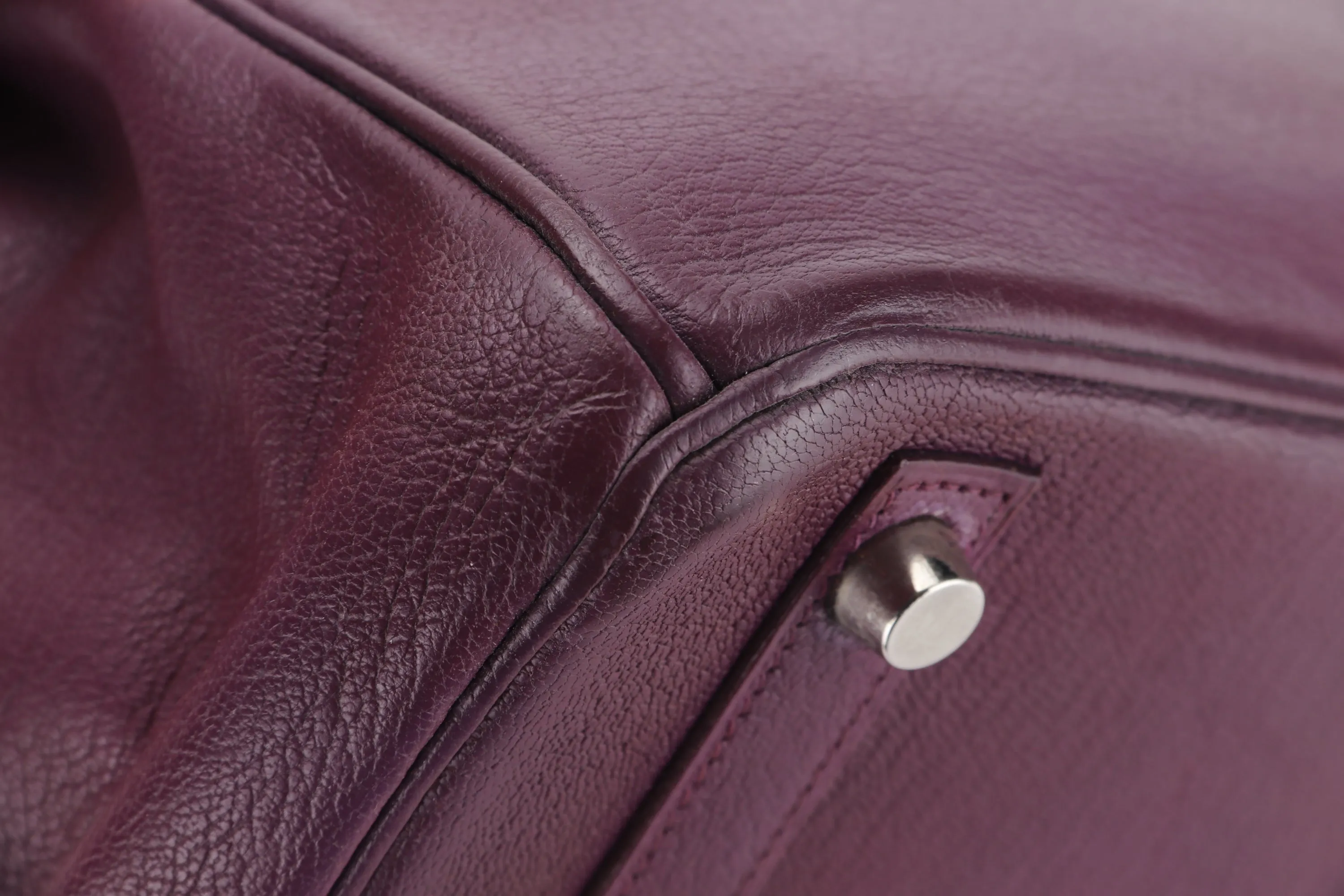 HERMES BIRKIN 30 (STAMP I) CASSIS CHEVRE MYSORE PALLADIUM HARDWARE, WITH 1 KEY, LOCK, RAINCOAT & DUST COVER
