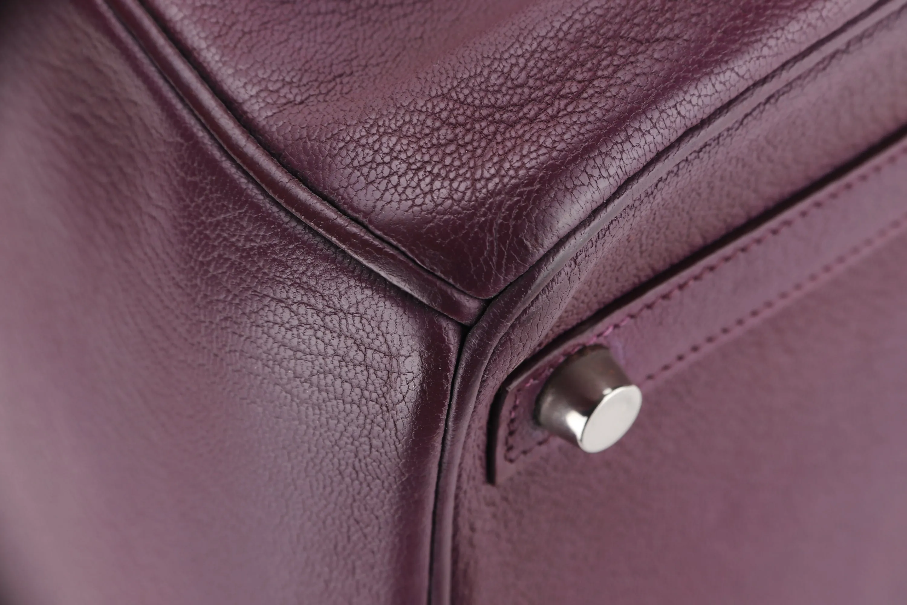 HERMES BIRKIN 30 (STAMP I) CASSIS CHEVRE MYSORE PALLADIUM HARDWARE, WITH 1 KEY, LOCK, RAINCOAT & DUST COVER