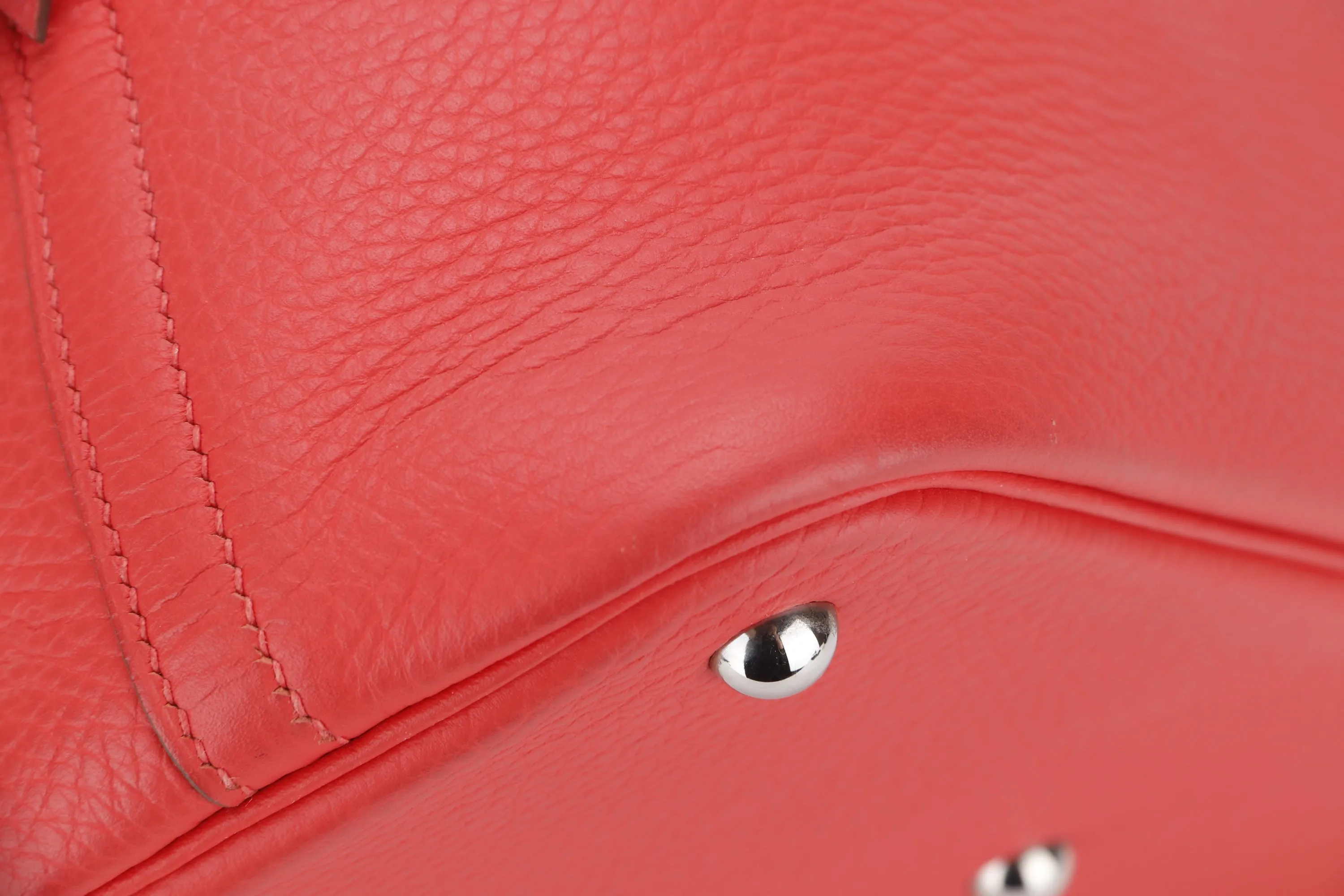 HERMES BOLIDE 31 [STAMP X (2016)] ROSE JAIPUR CLEMENCE LEATHER SILVER HARDWARE, WITH STRAP, KEYS, LOCK & DUST COVER