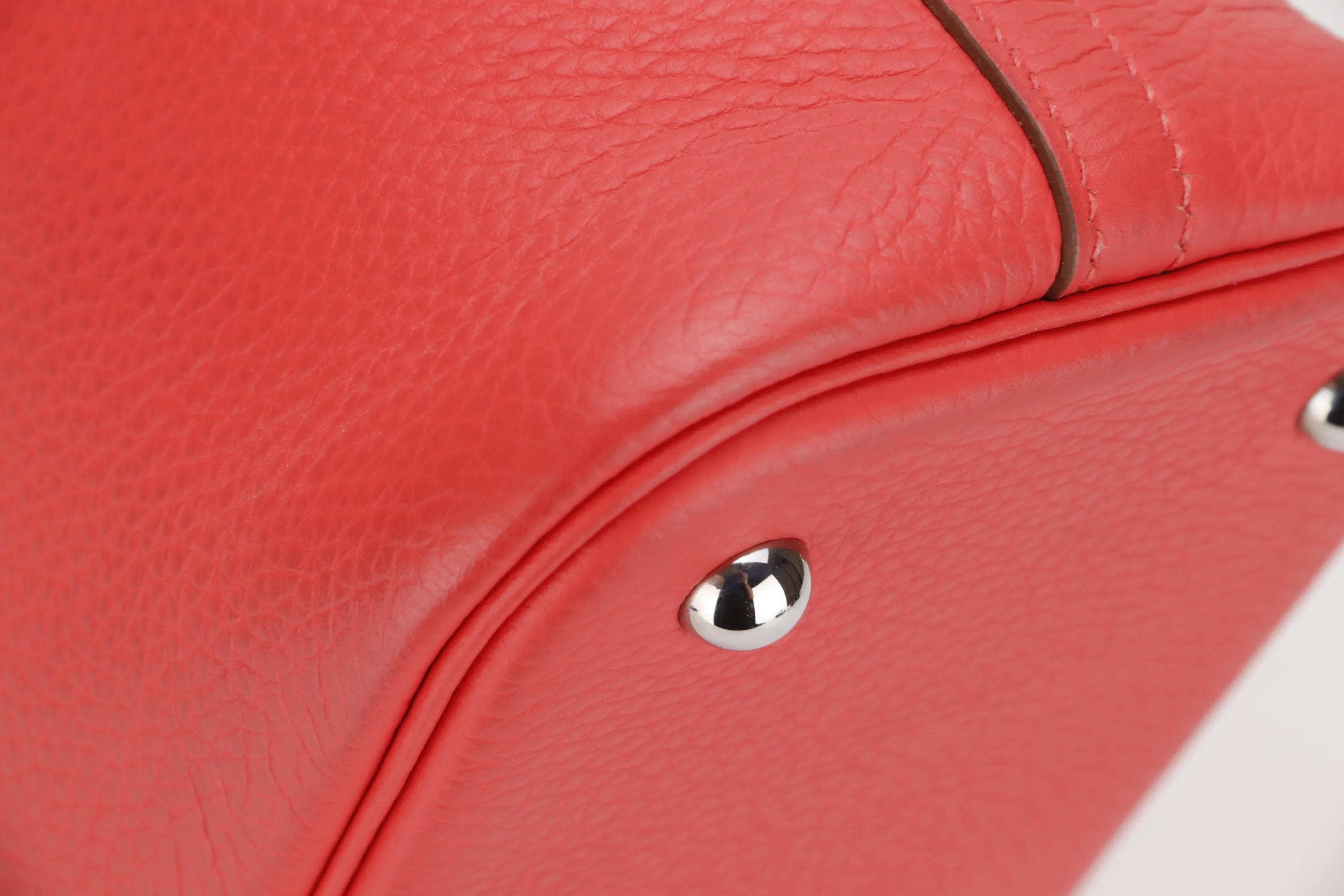 HERMES BOLIDE 31 [STAMP X (2016)] ROSE JAIPUR CLEMENCE LEATHER SILVER HARDWARE, WITH STRAP, KEYS, LOCK & DUST COVER