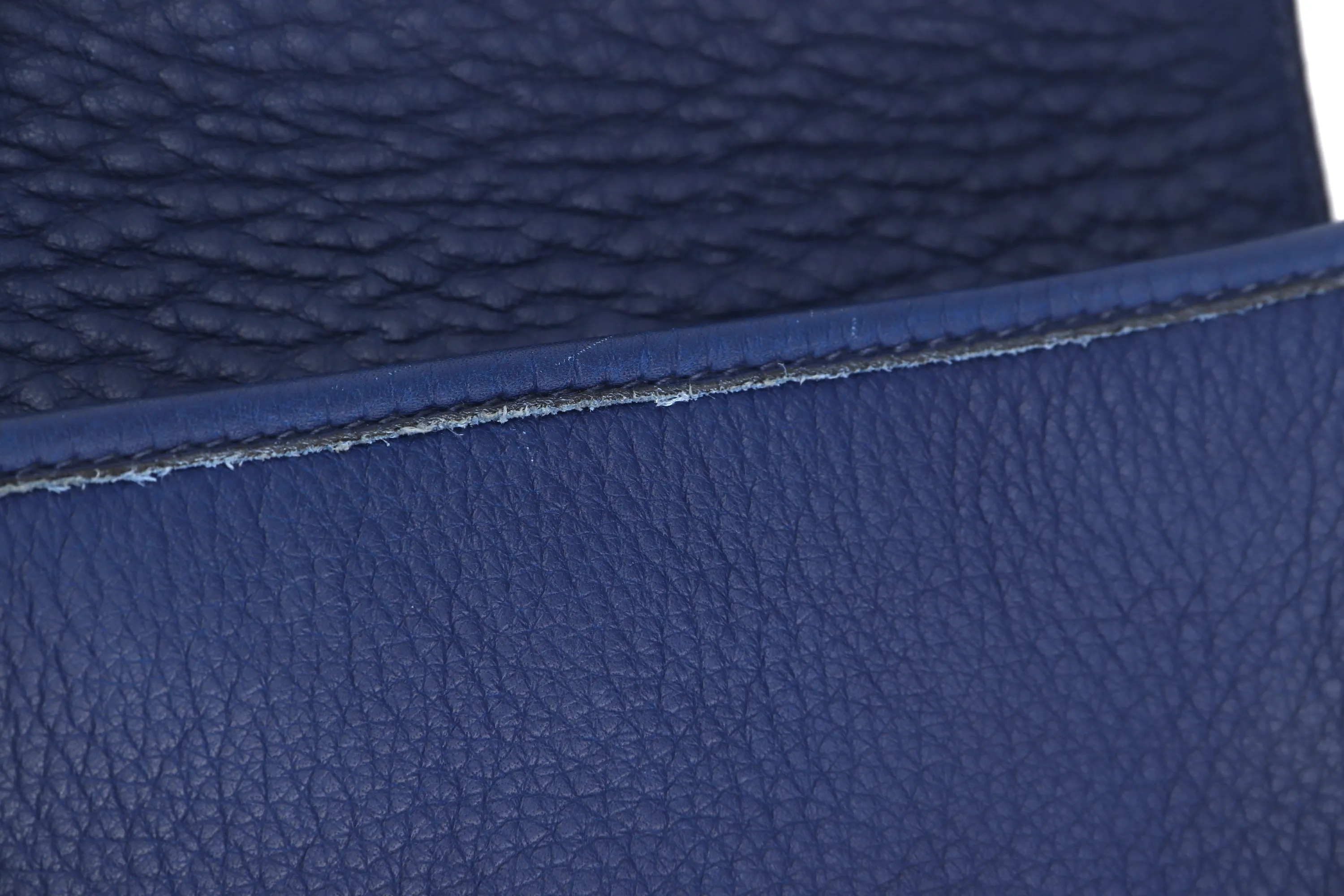 HERMES CHRISTINE SHOULDER BAG (STAMP A) BLUE CALF LEATHER, WITH DUST COVER