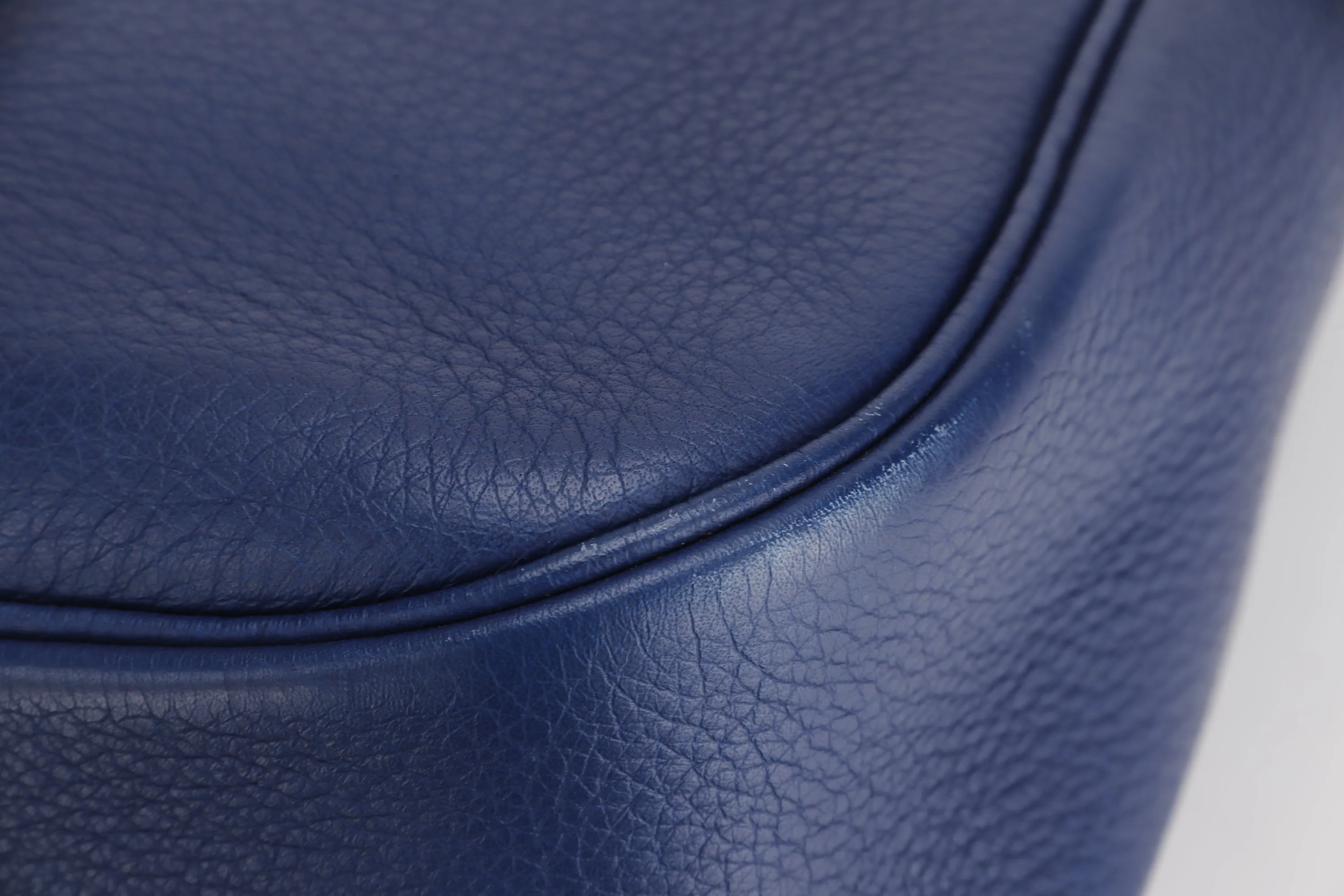 HERMES CHRISTINE SHOULDER BAG (STAMP A) BLUE CALF LEATHER, WITH DUST COVER