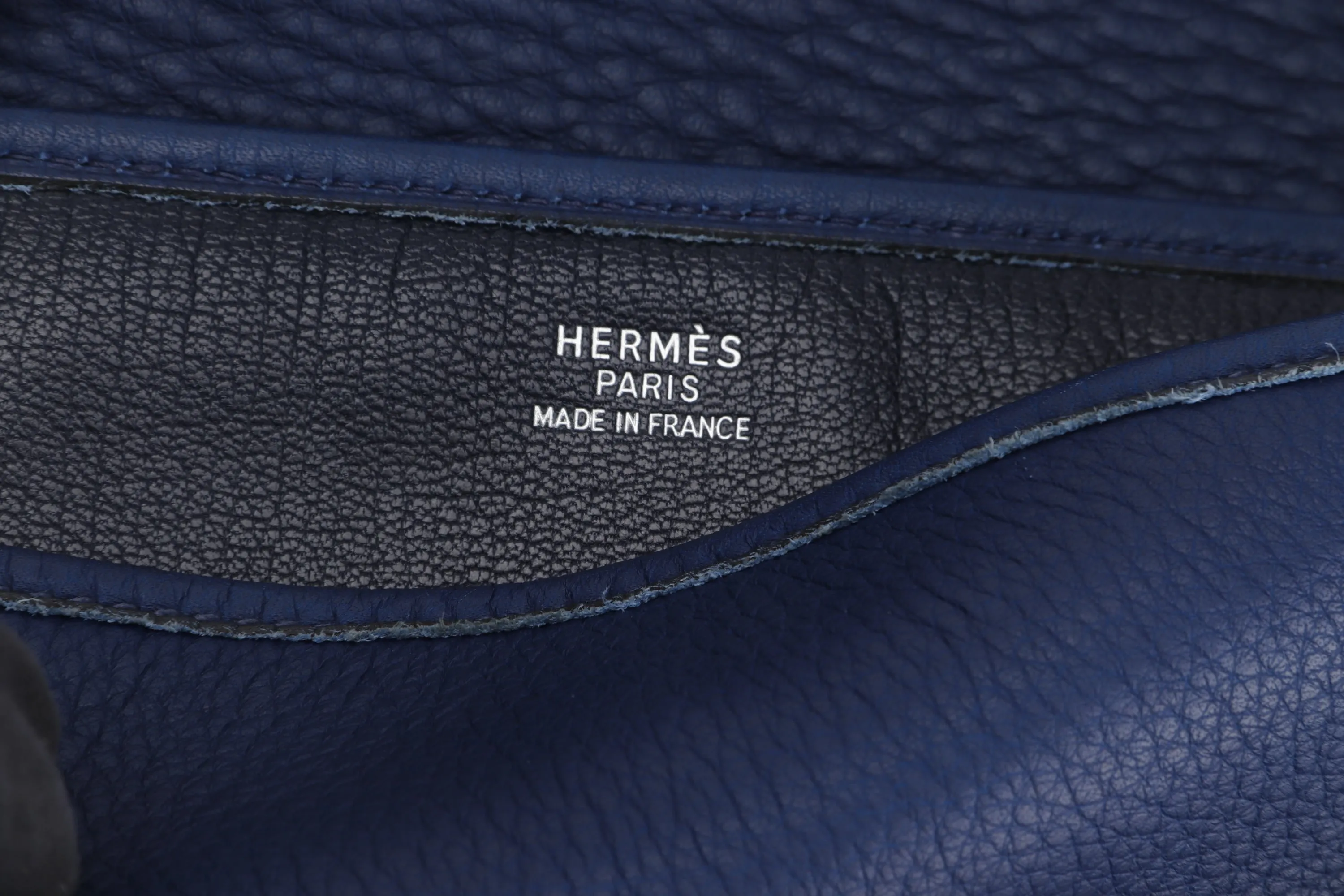 HERMES CHRISTINE SHOULDER BAG (STAMP A) BLUE CALF LEATHER, WITH DUST COVER
