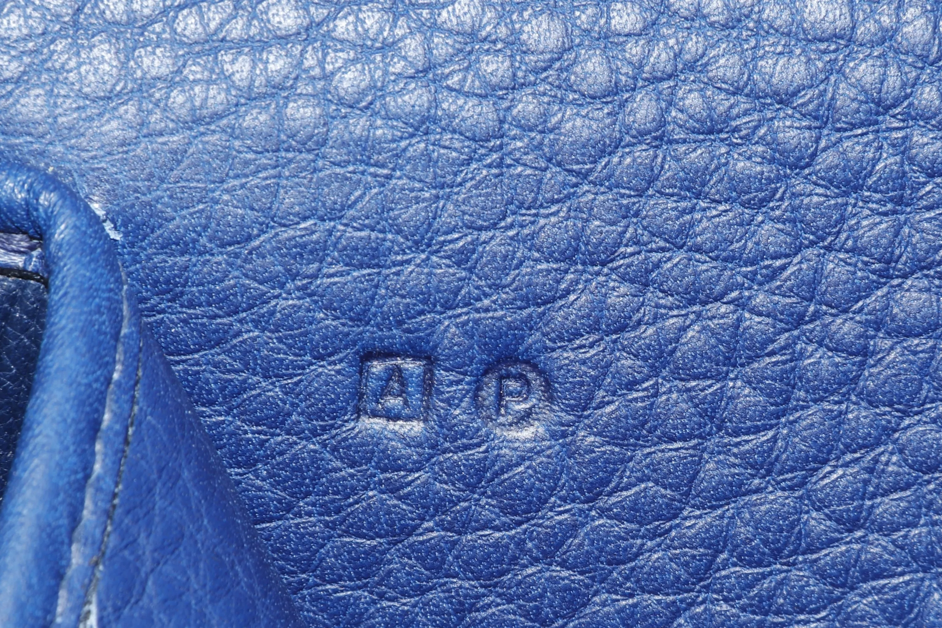 HERMES CHRISTINE SHOULDER BAG (STAMP A) BLUE CALF LEATHER, WITH DUST COVER