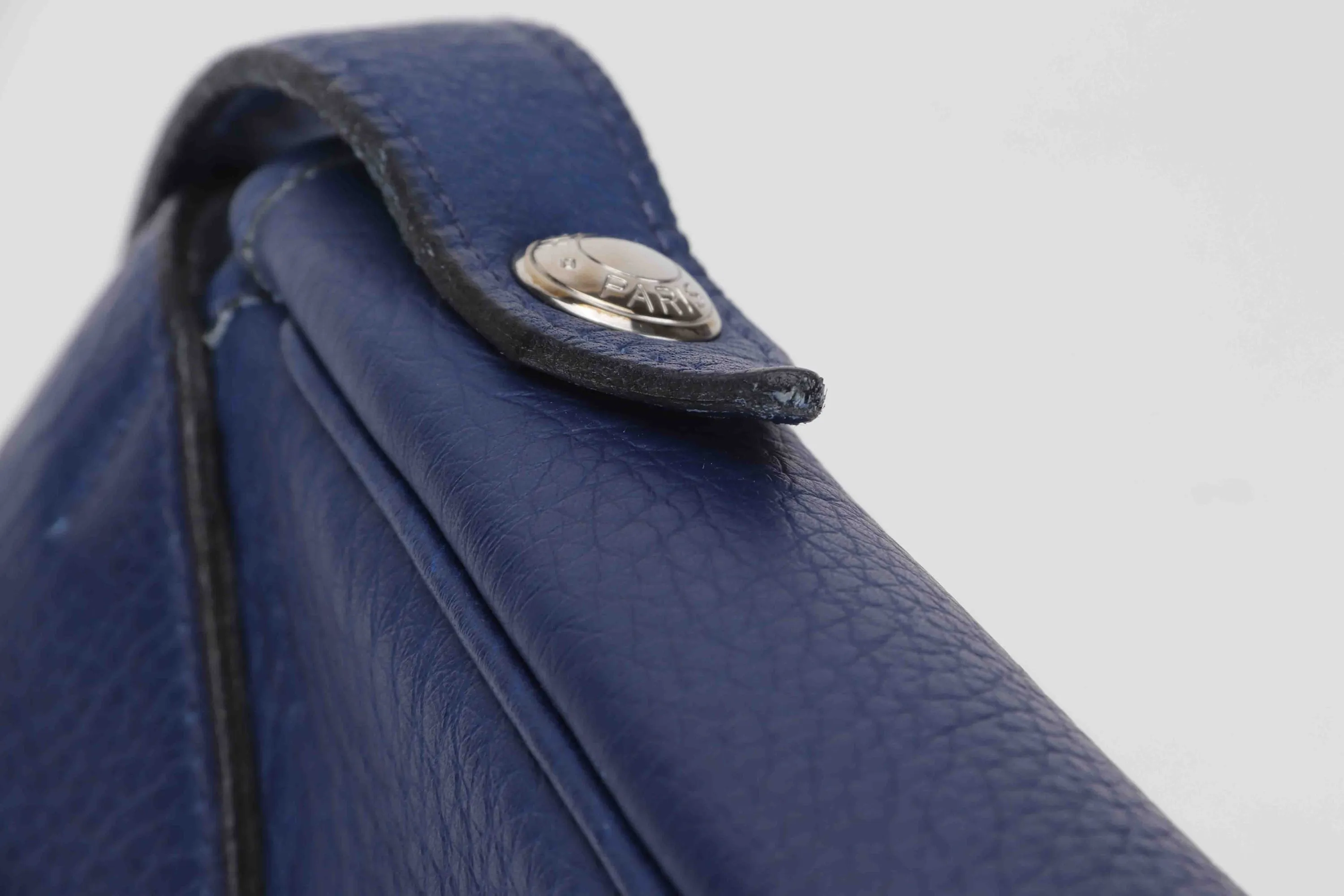 HERMES CHRISTINE SHOULDER BAG (STAMP A) BLUE CALF LEATHER, WITH DUST COVER