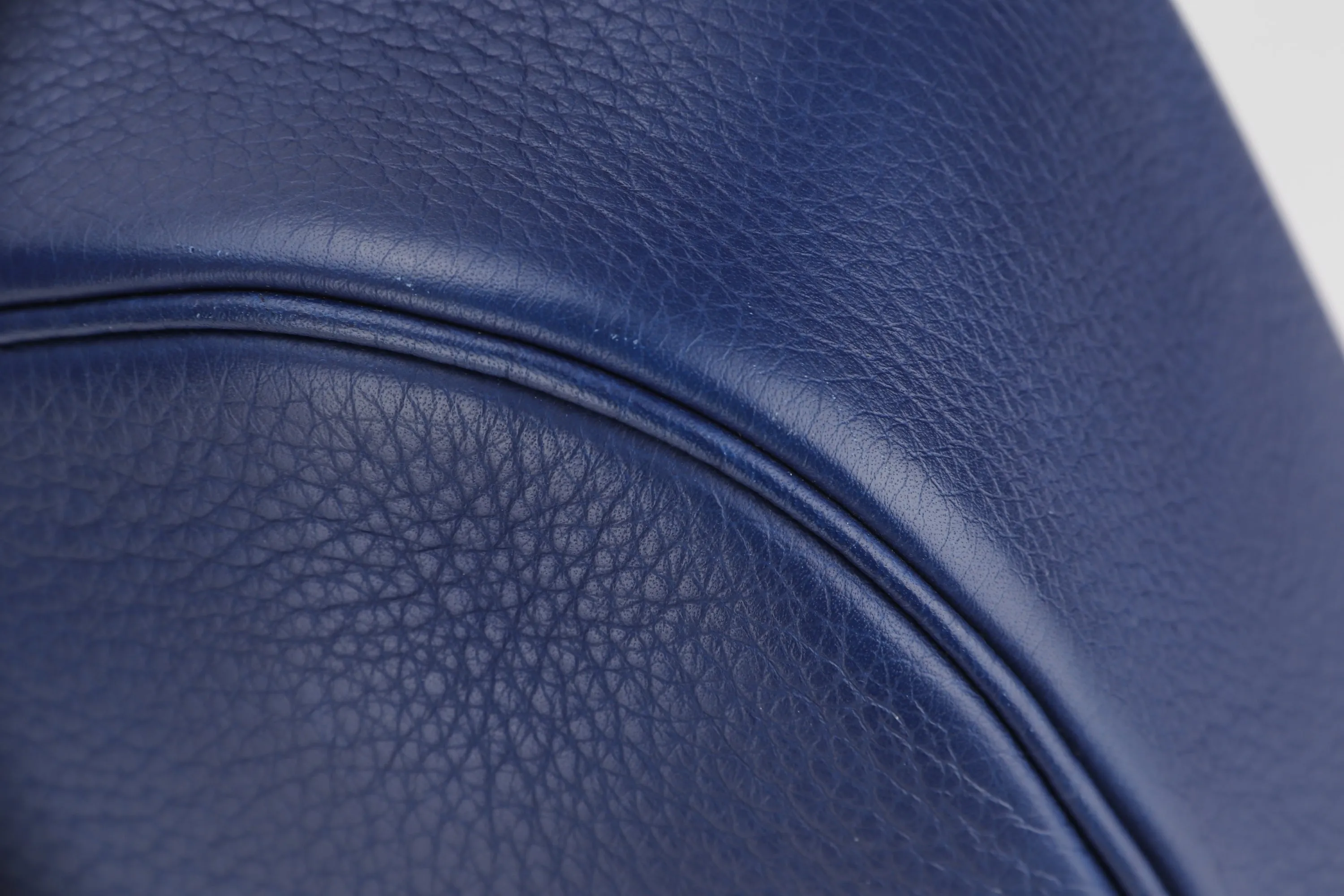 HERMES CHRISTINE SHOULDER BAG (STAMP A) BLUE CALF LEATHER, WITH DUST COVER