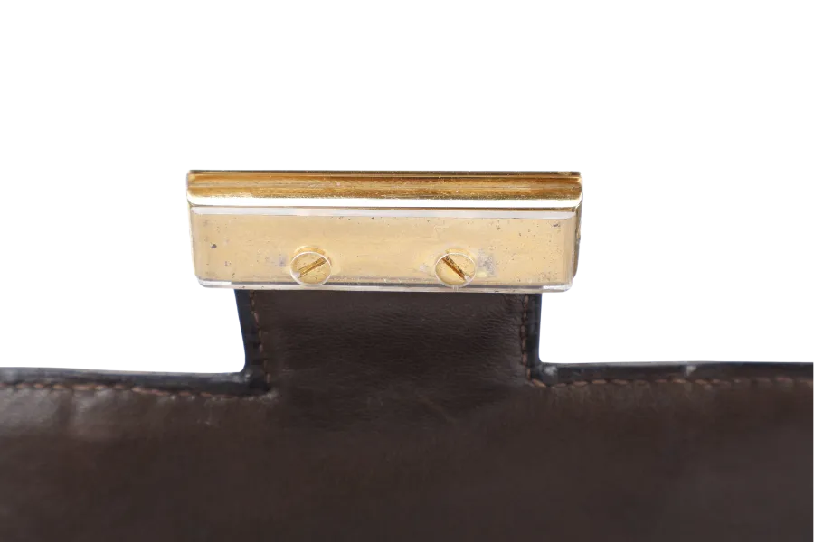 HERMES VINTAGE CONSTANCE 23 DARK BROWN BOX LEATHER GOLD HARDWARE STAMP Z (1970) WITH DUST COVER