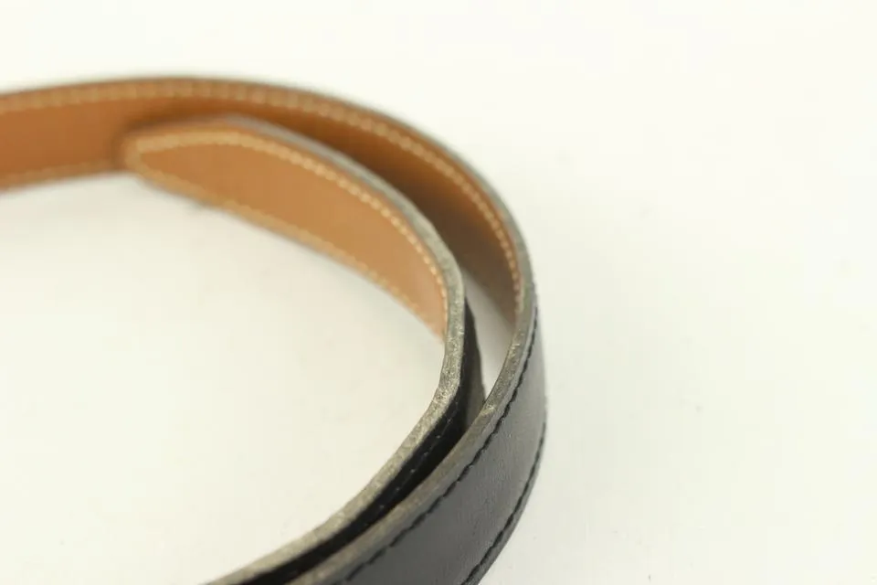 Hermès 18mm Reversible Black x Brown x Gold H Logo Thin Belt Kit 930h17