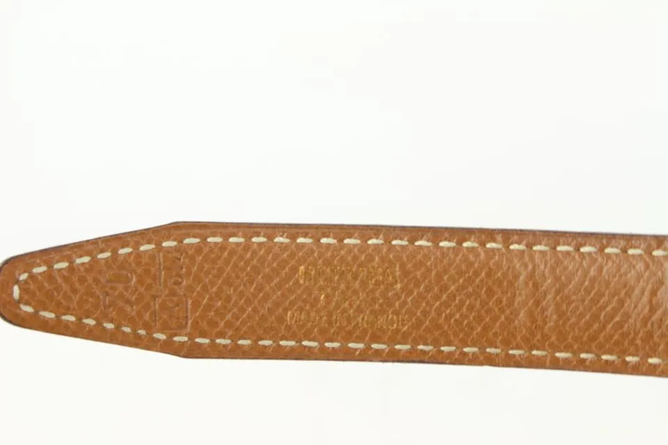 Hermès 18mm Reversible Black x Brown x Gold H Logo Thin Belt Kit 930h17