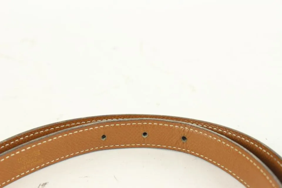 Hermès 18mm Reversible Black x Brown x Gold H Logo Thin Belt Kit 930h17