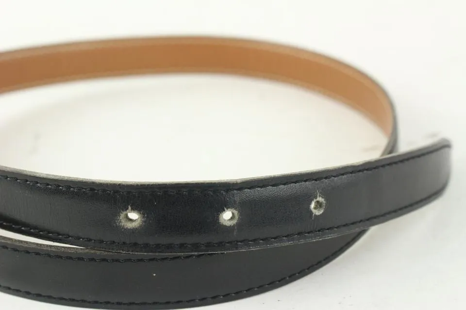 Hermès 18mm Reversible Black x Brown x Gold H Logo Thin Belt Kit 930h17
