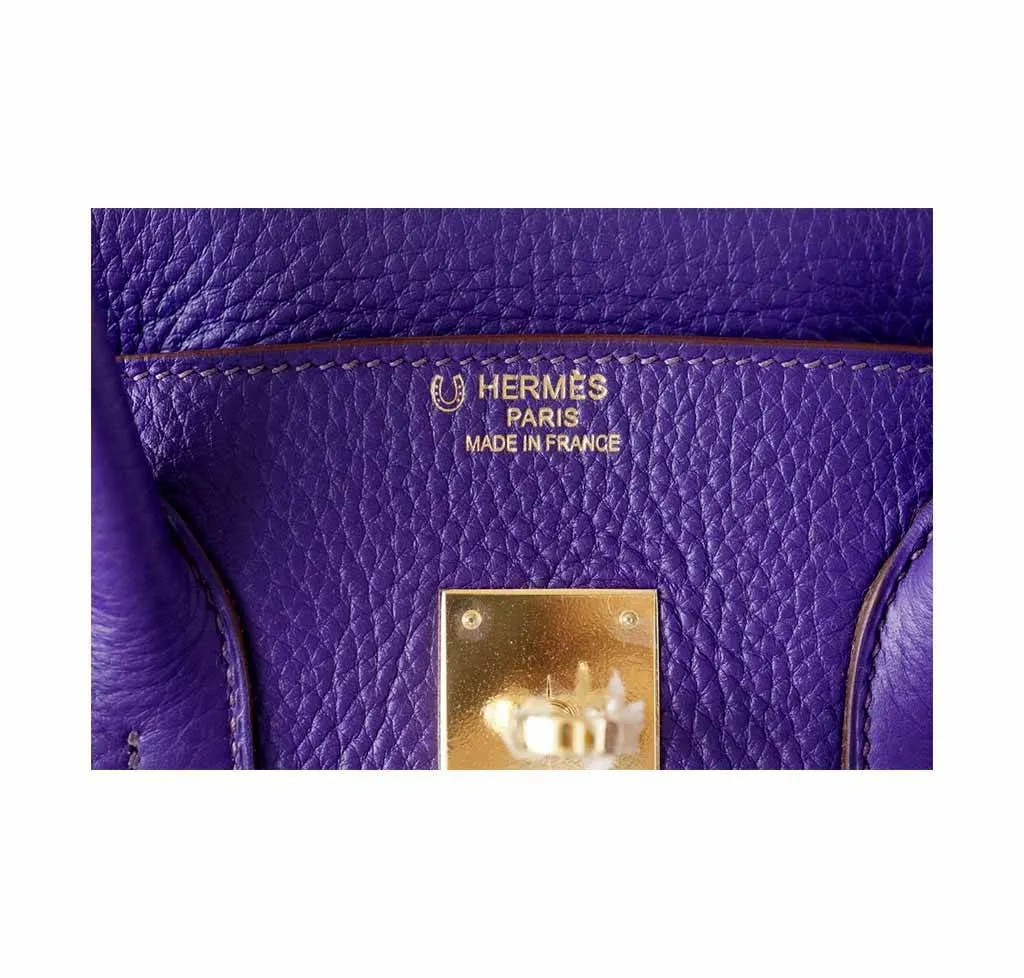 Hermès Birkin 35 Iris Special Order Horseshoe Bag