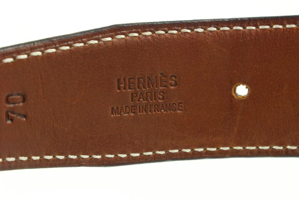 Hermès Black x Silver Reversible Cadena H Belt Kit 863her49