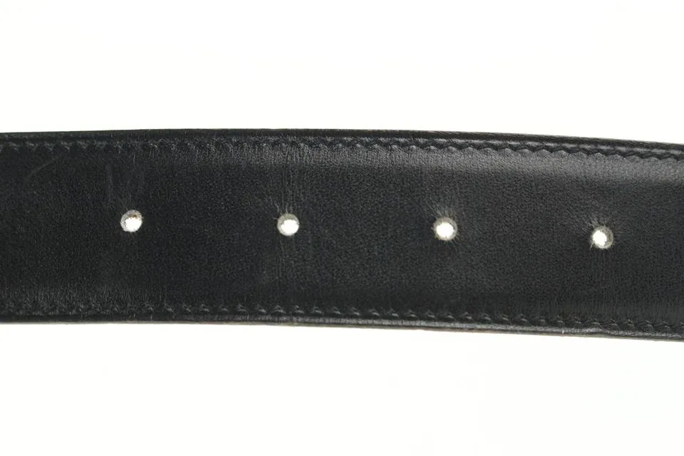 Hermès Black x Silver Reversible Cadena H Belt Kit 863her49