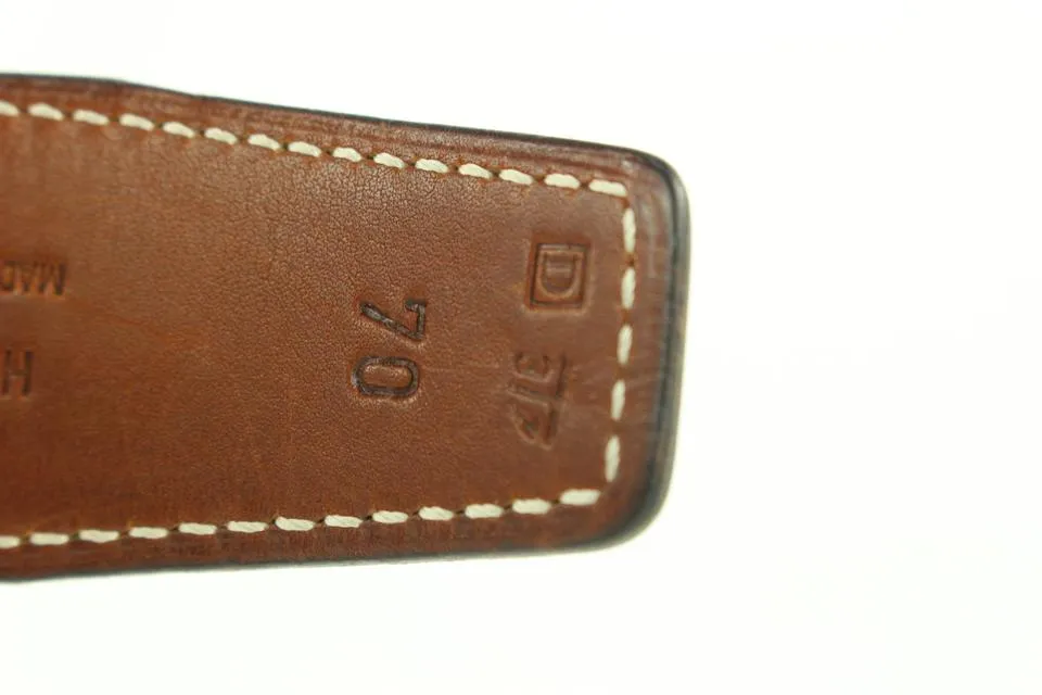Hermès Black x Silver Reversible Cadena H Belt Kit 863her49