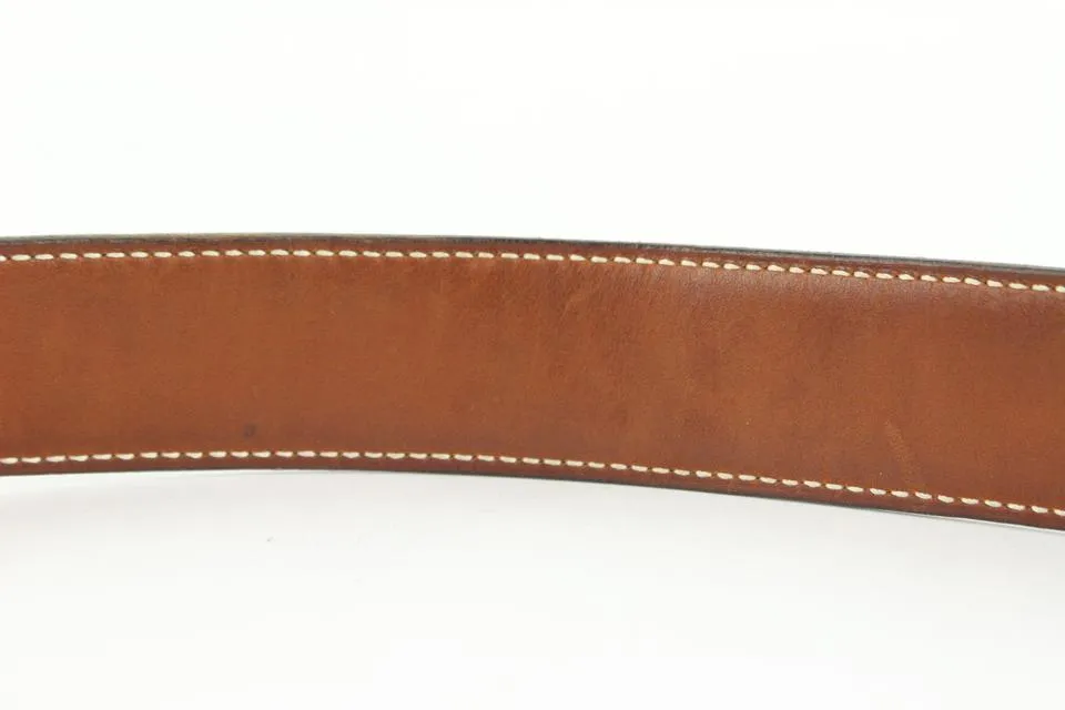 Hermès Black x Silver Reversible Cadena H Belt Kit 863her49