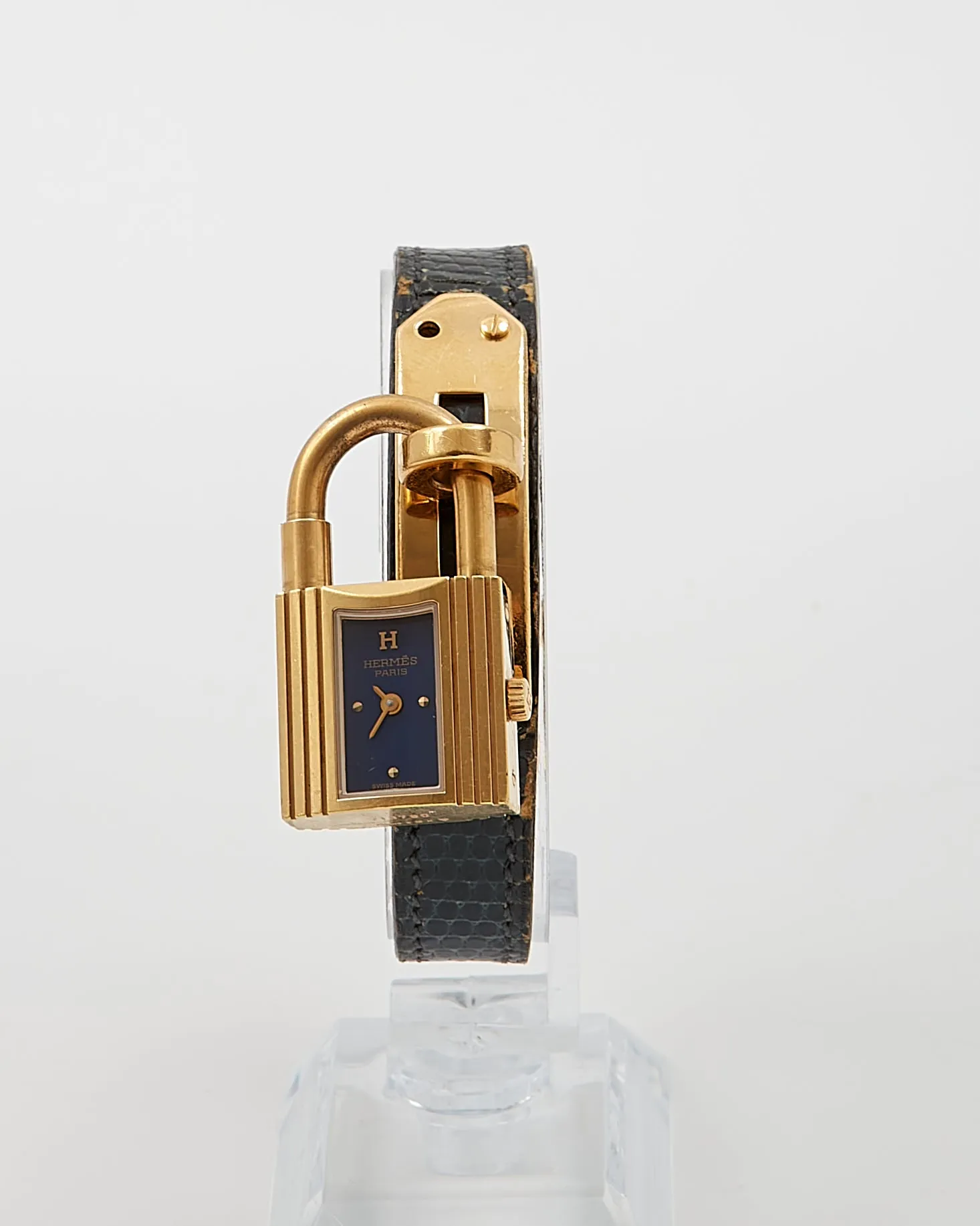 Hermès Navy Leather Kelly PM 20cm Watch