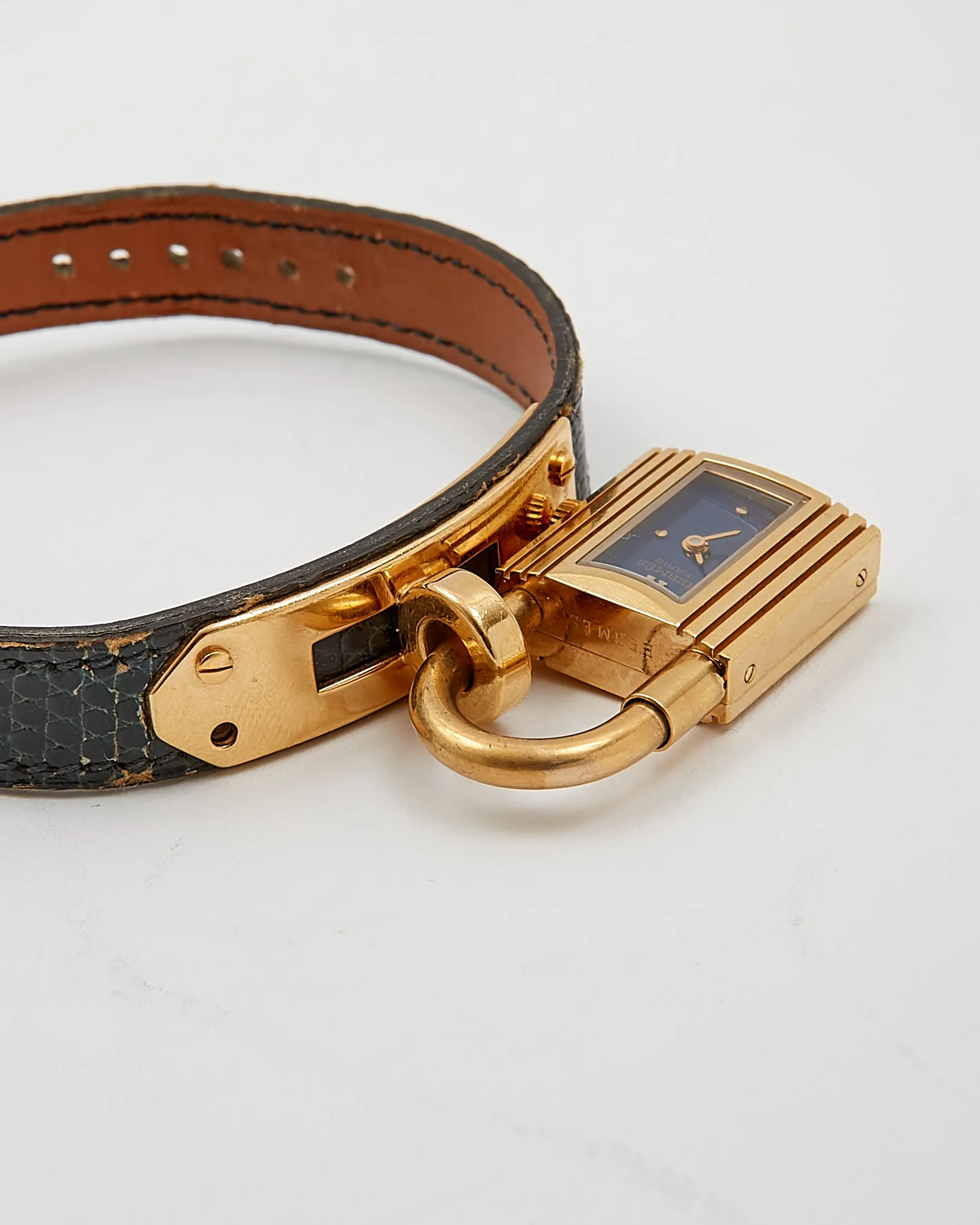 Hermès Navy Leather Kelly PM 20cm Watch