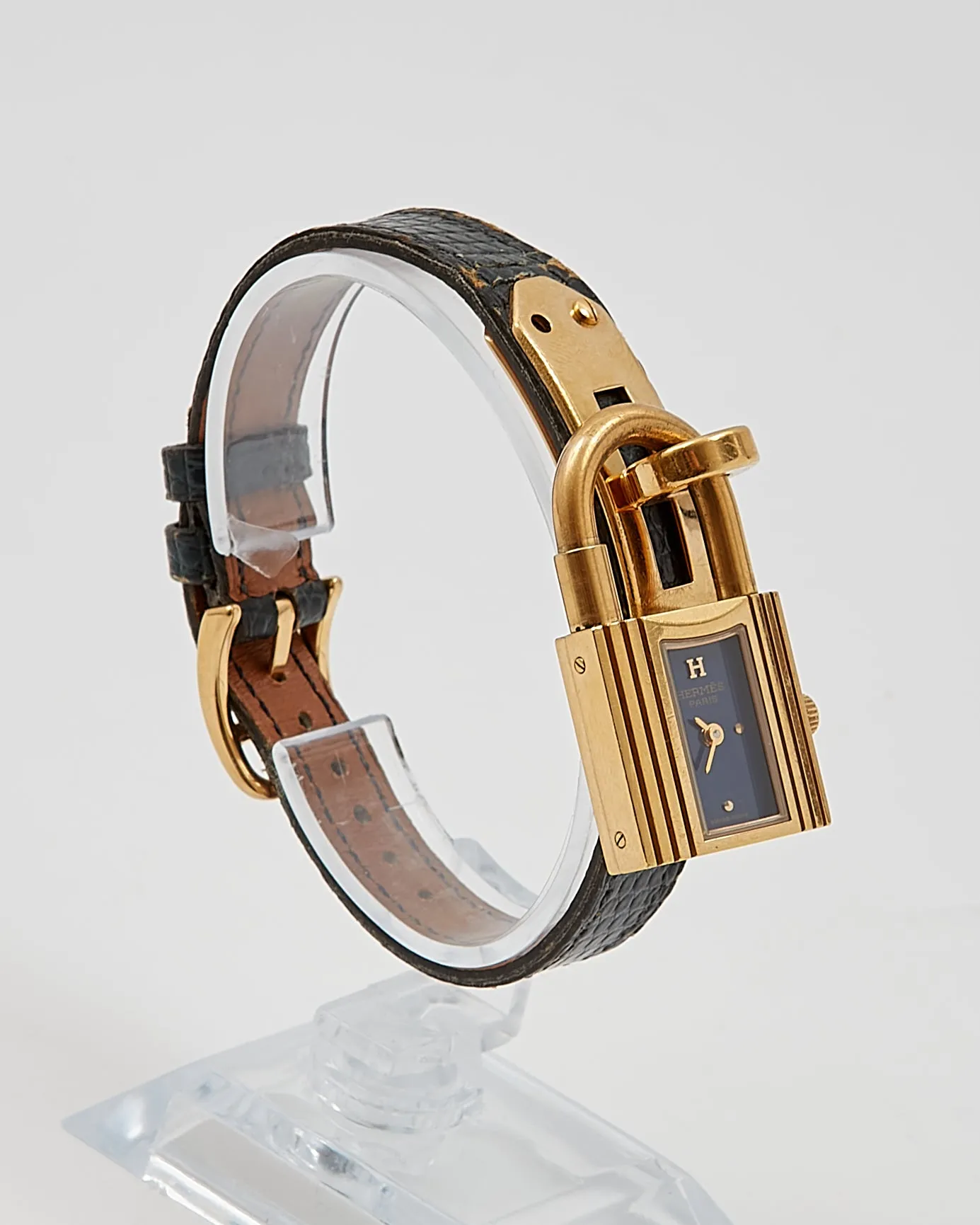 Hermès Navy Leather Kelly PM 20cm Watch