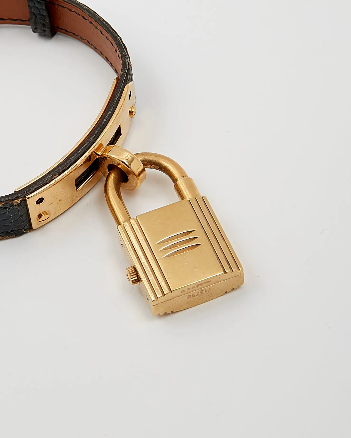Hermès Navy Leather Kelly PM 20cm Watch