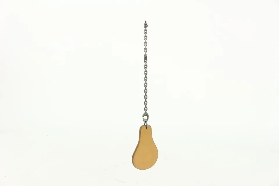 Hermès Pear Tan Leather Silver Bag Charm 1020h37
