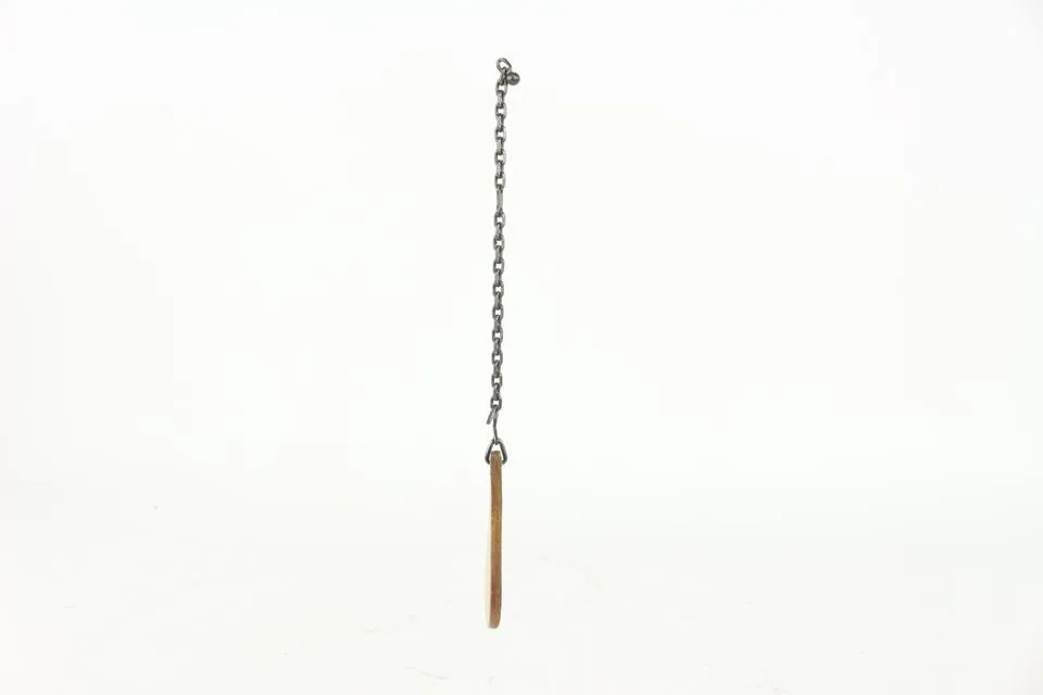 Hermès Pear Tan Leather Silver Bag Charm 1020h37