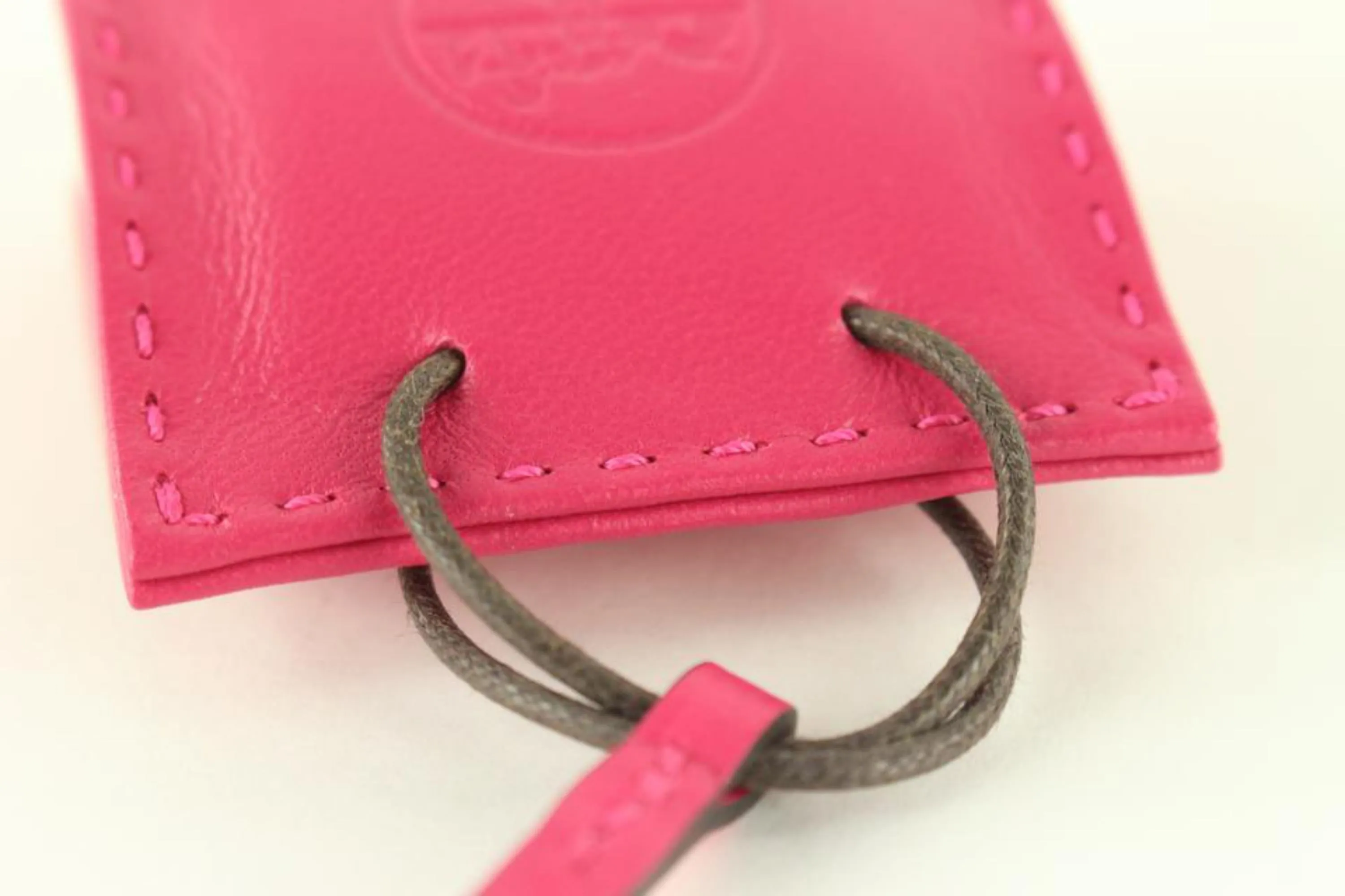 Hermès Rose Tyrien Shopping Bag Tote Charm Birkin Kelly 1H1026