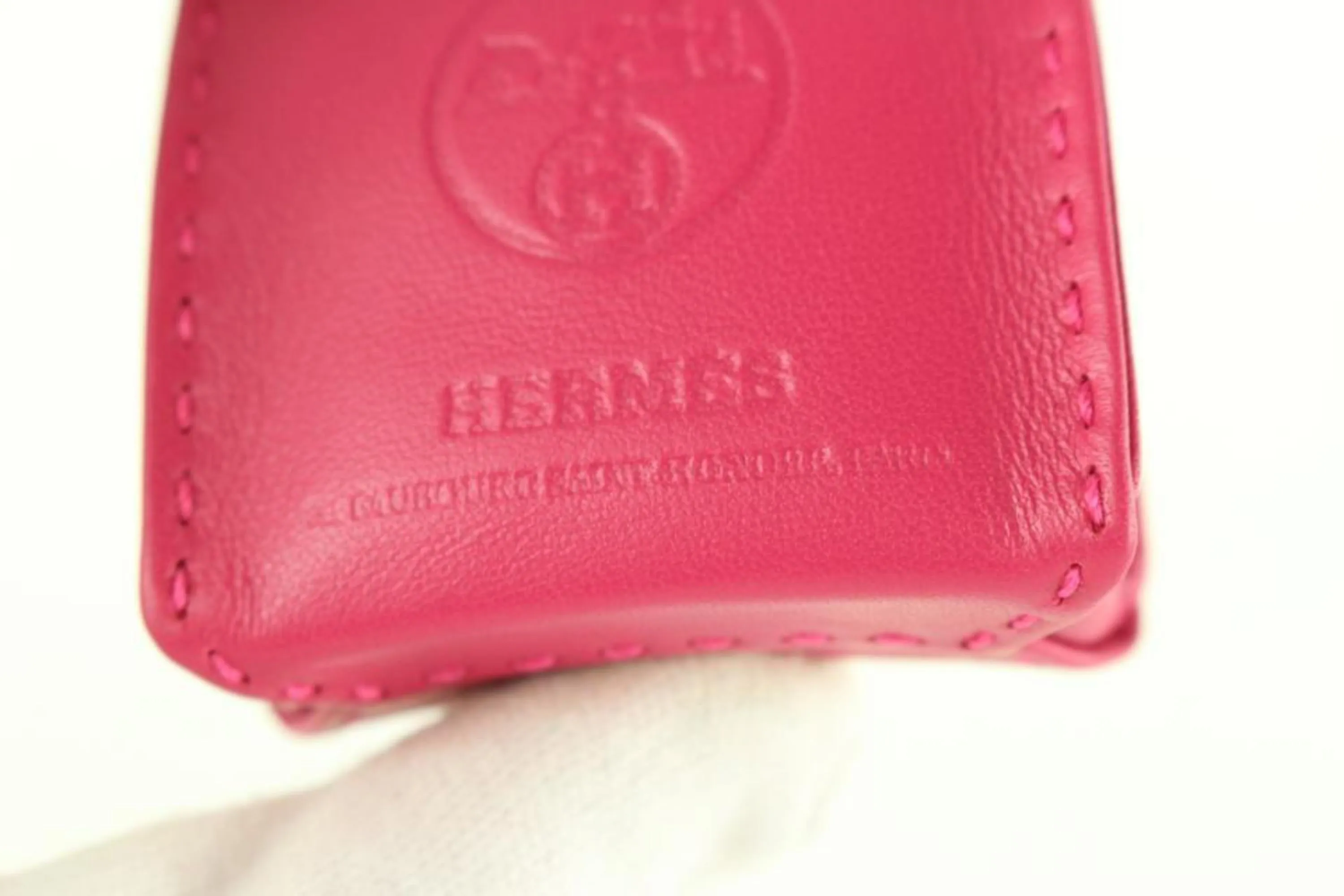 Hermès Rose Tyrien Shopping Bag Tote Charm Birkin Kelly 1H1026