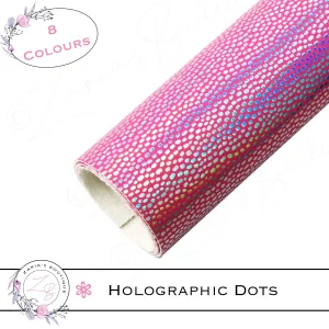 ⋅ Holographic Confetti Dots ⋅ Vegan Faux Leather ⋅ Hot Pink ⋅