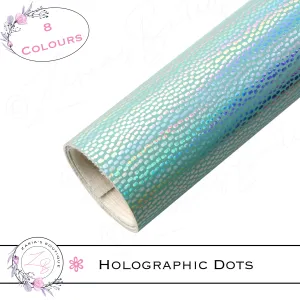 ⋅ Holographic Confetti Dots ⋅ Vegan Faux Leather ⋅ Light Green ⋅