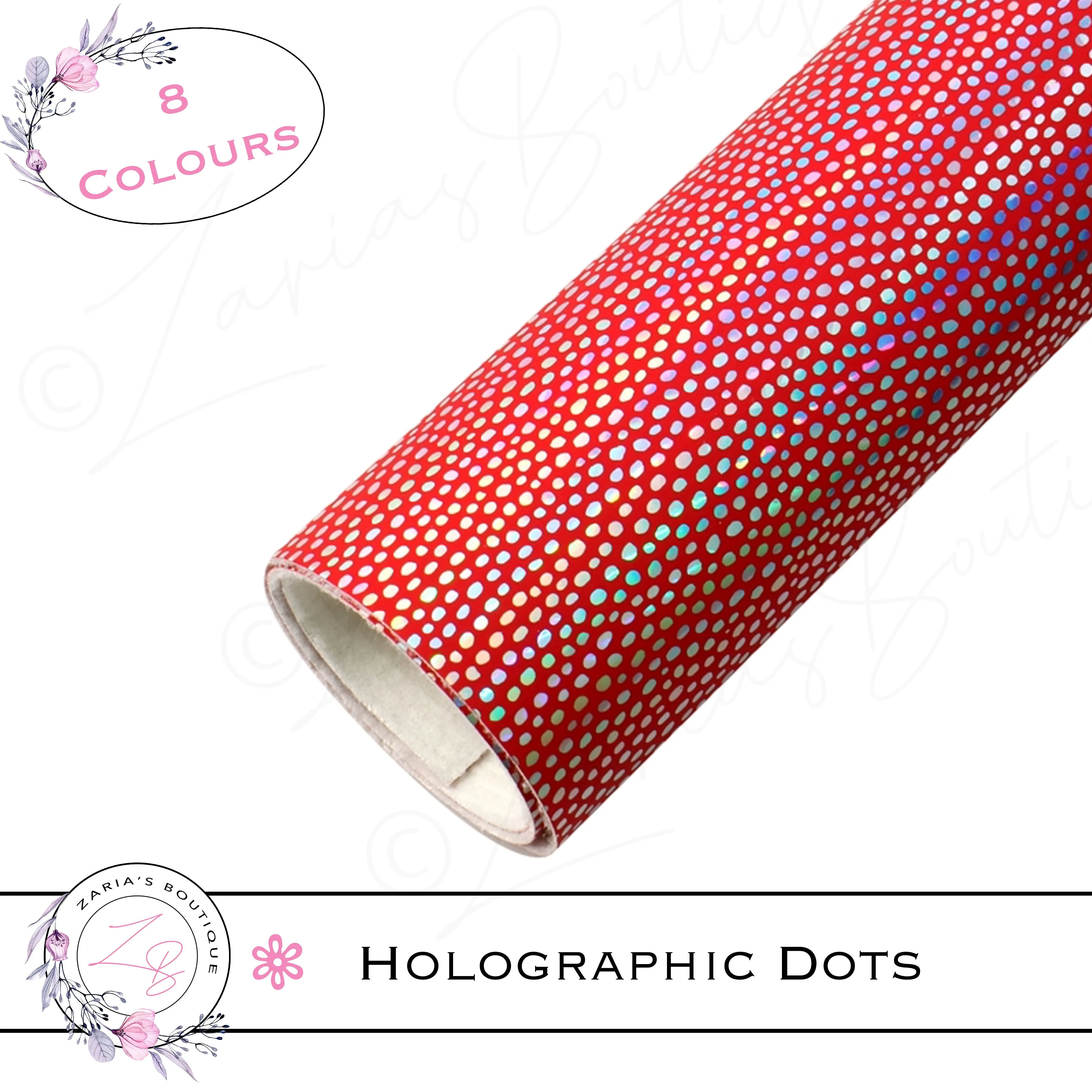⋅ Holographic Confetti Dots ⋅ Vegan Faux Leather ⋅ White ⋅