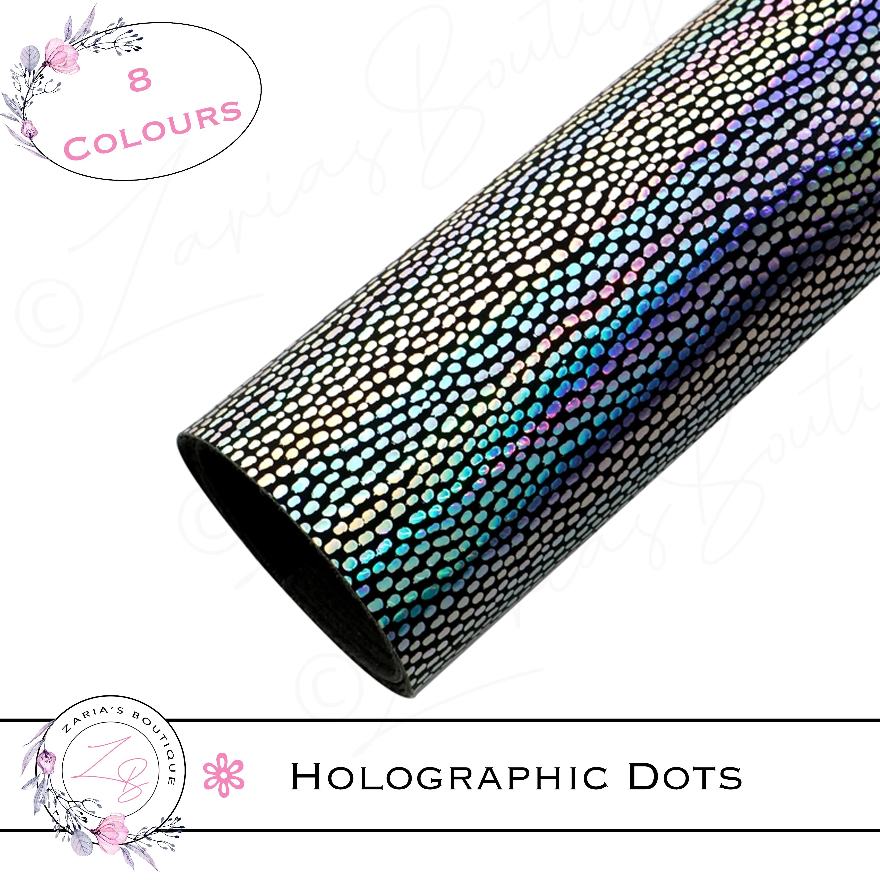 ⋅ Holographic Confetti Dots ⋅ Vegan Faux Leather ⋅ White ⋅