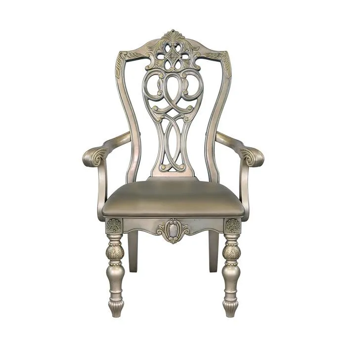 Homelegance Catalonia Arm Chair in Platinum Gold (Set of 2)