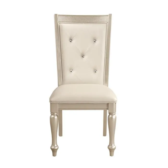 Homelegance Celandine Side Chair in Silver (Set of 2)
