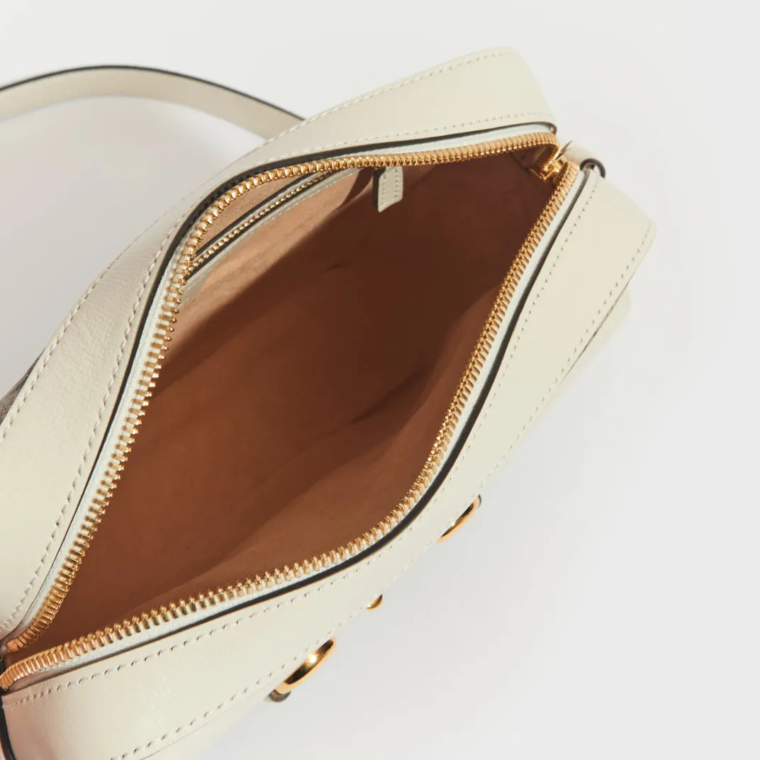 Horsebit 1955 GG Supreme Small Crossbody Bag with White Leather Trim