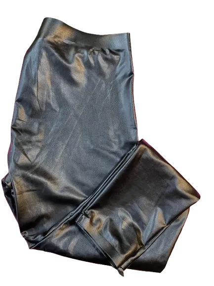Hue Black Pleather Pants