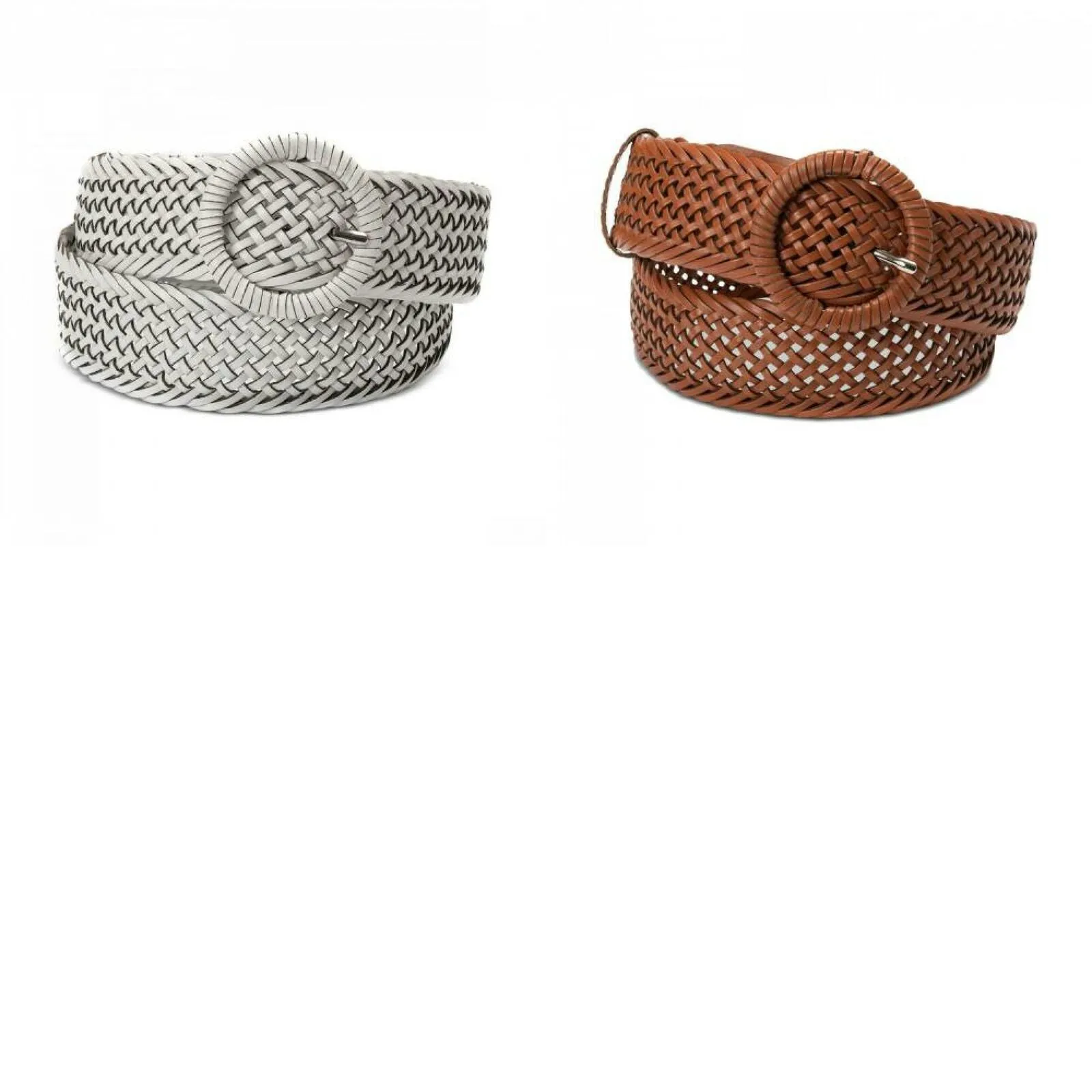 INC International Concepts Women's Woven Braid Wrapped Buckle Belt