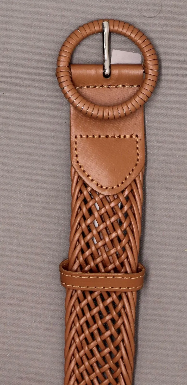 INC International Concepts Women's Woven Braid Wrapped Buckle Belt