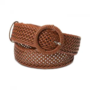 INC International Concepts Women's Woven Braid Wrapped Buckle Belt