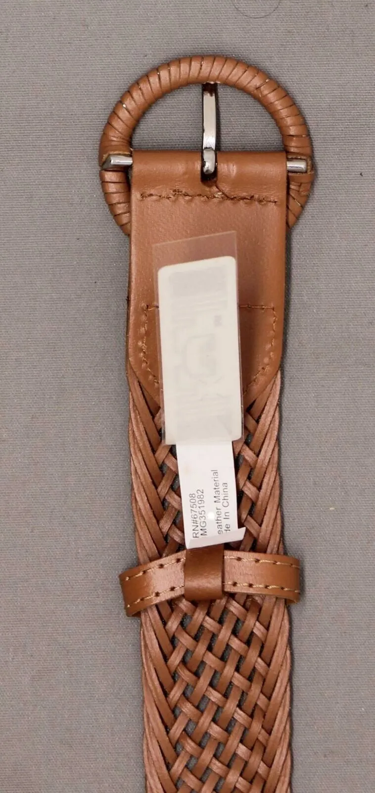 INC International Concepts Women's Woven Braid Wrapped Buckle Belt